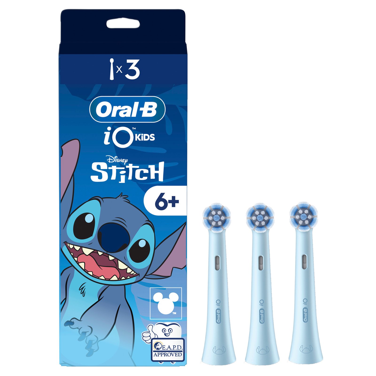 Oral-B iO Kids 6+ Disney Stitch tandborsthuvuden, 3 st