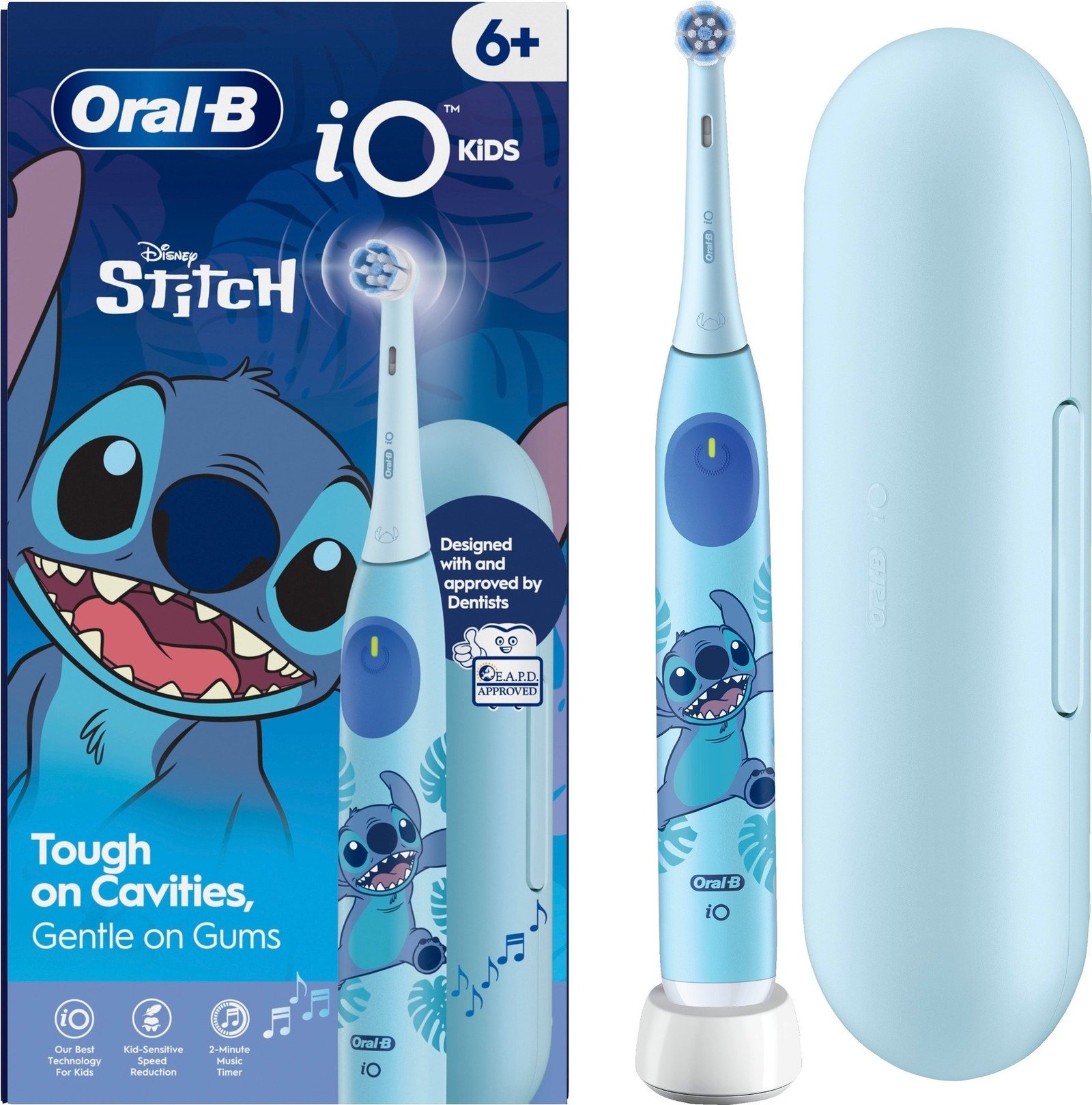 Oral B iO 6 Kids Disney Stitch Eltandborste med Resefodral 1 tandborsthuvud