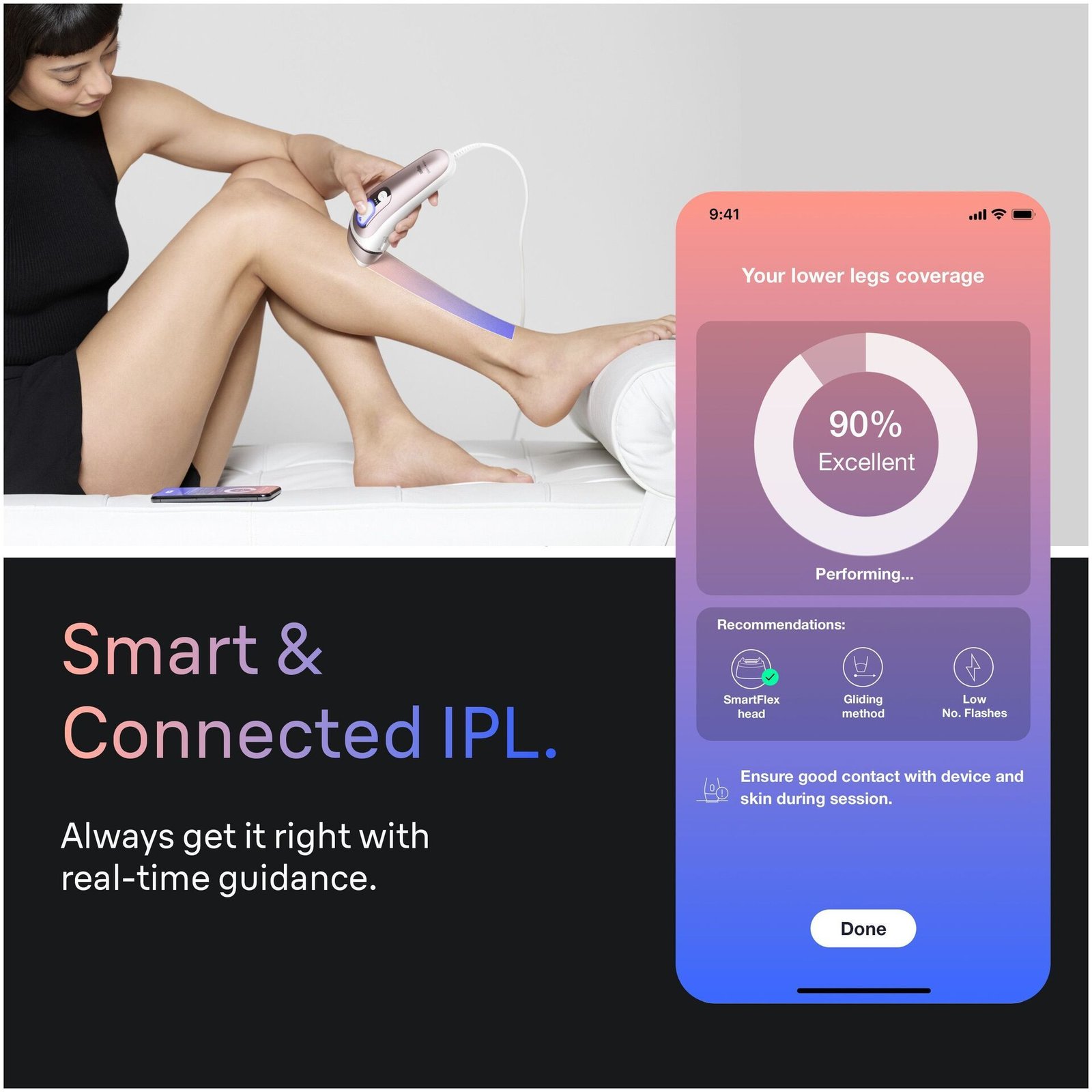 Braun Smart IPL Skin i expert Hårborttagning Hemma med Gratis App 2 Smart Huvuden PL7211