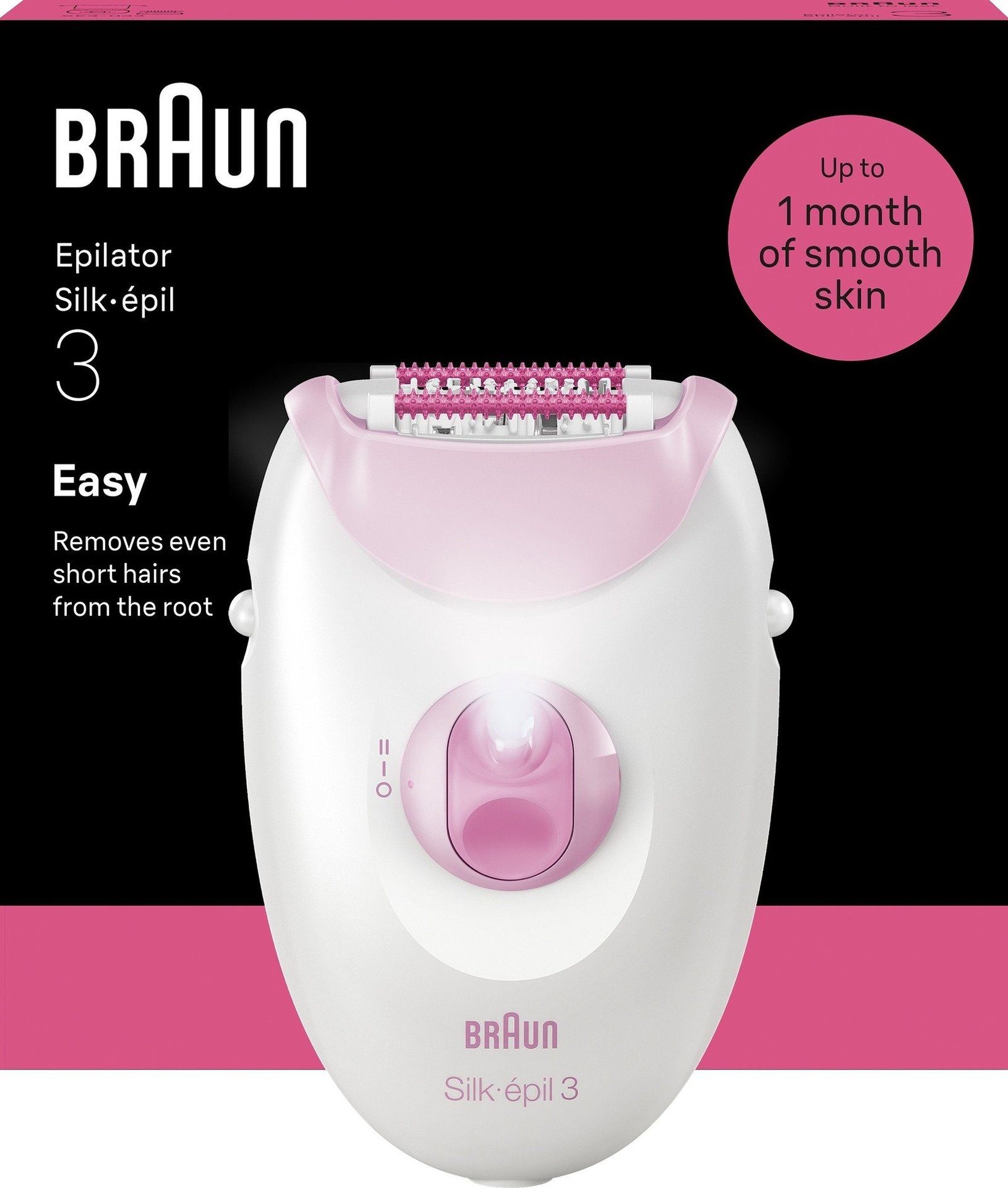 Braun Silk épil 3 Epilator med Sladd 3 000 Rosa