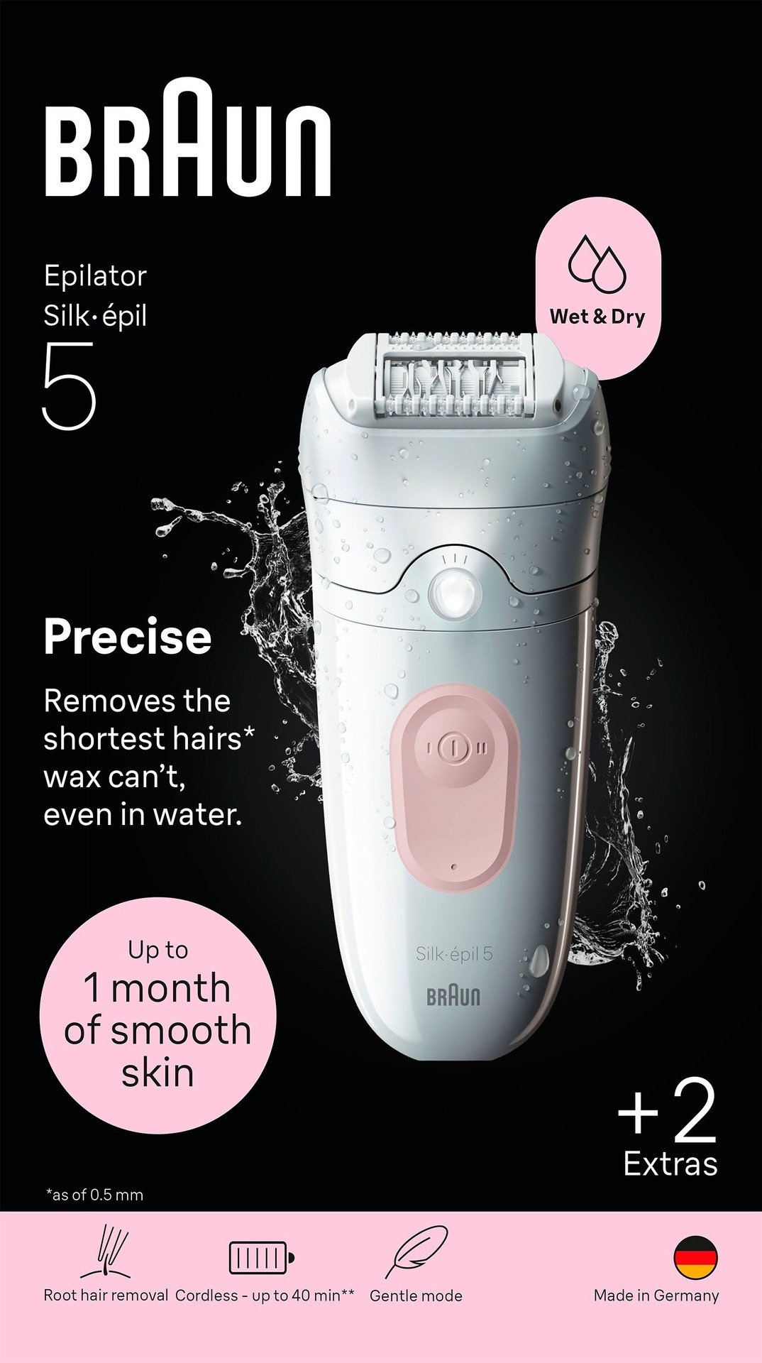 Braun Silk épil 5 Wet & Dry Epilator 5 011 Flamingo Pink