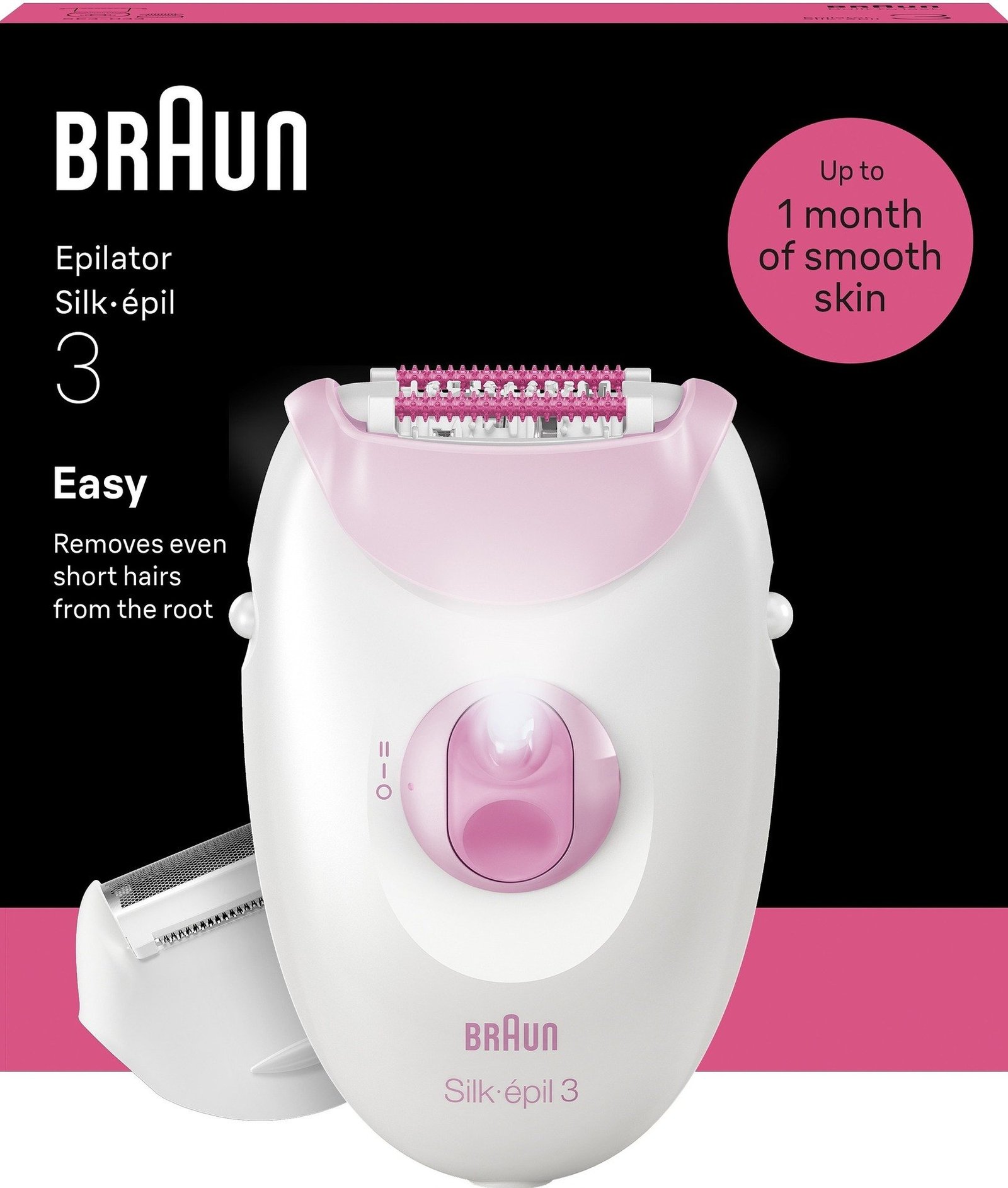 Braun Silk épil 3 Epilator med Sladd 3 031 Rosa