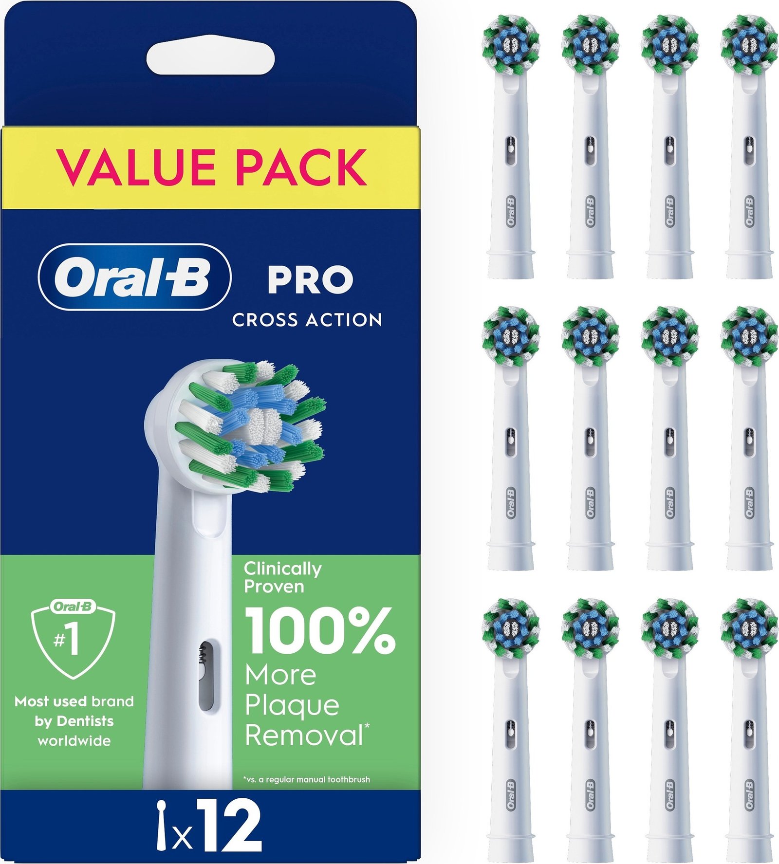 Oral-B Pro Cross Action borsthuvuden, 12 st