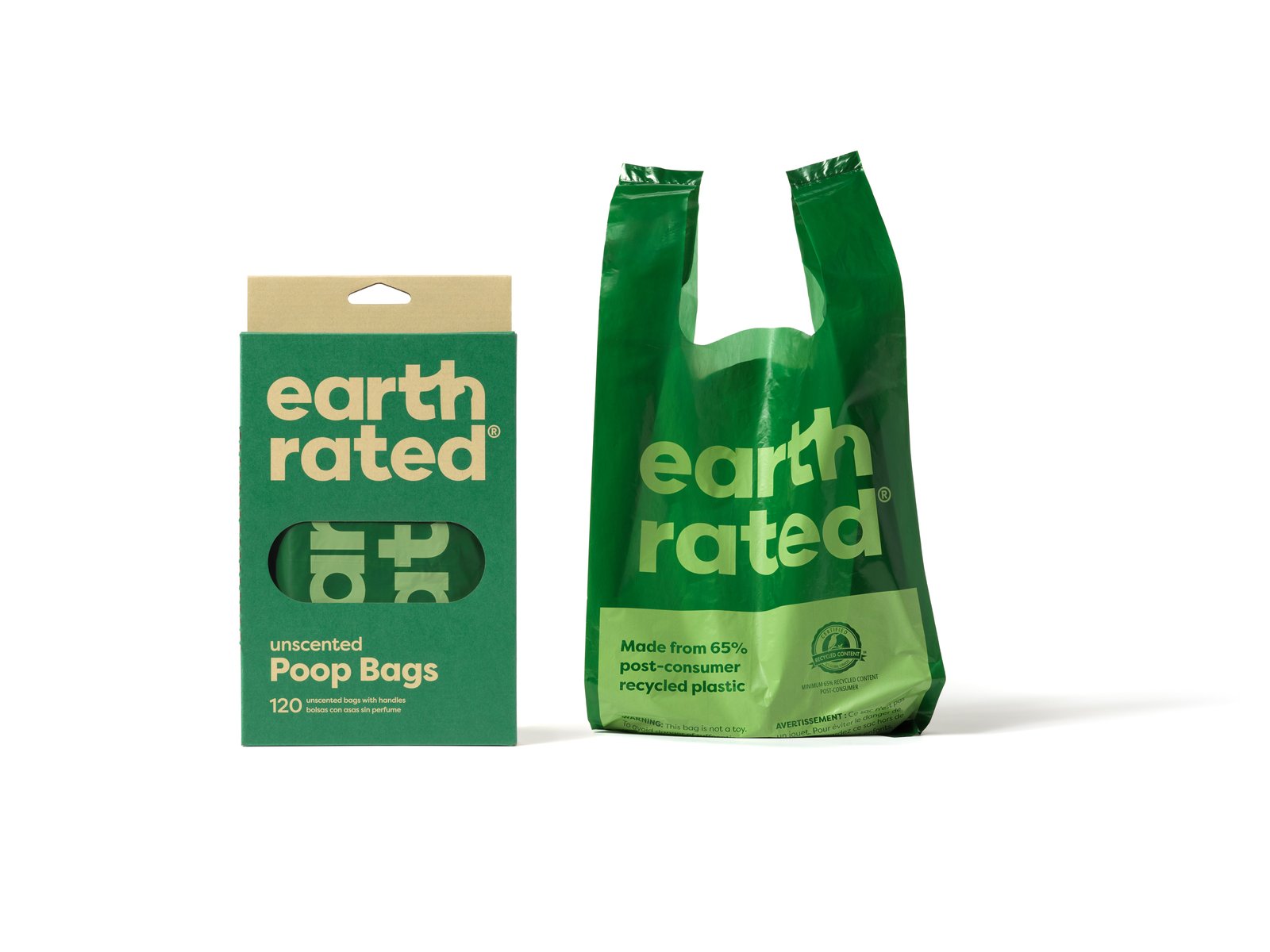 Earth Rated Hundbajspåsar med handtag Oparfymerade 120 st