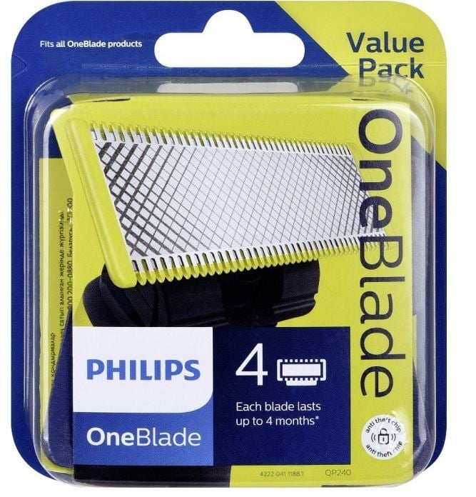 Philips OneBlade QP240 Ersättningsrakblad 4 st