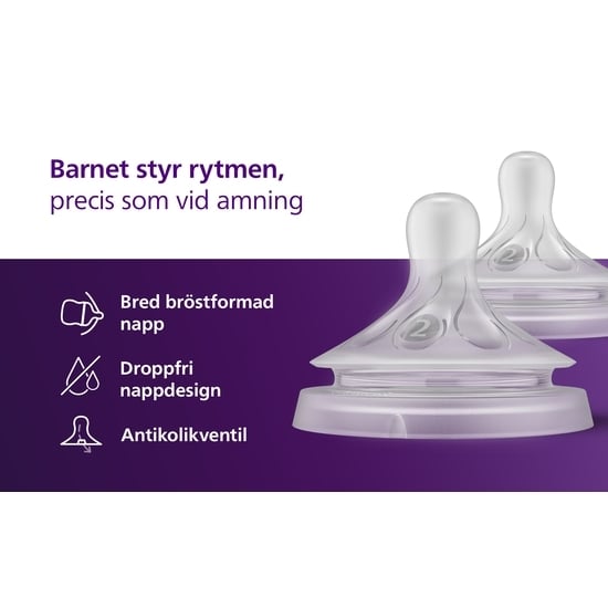 Philips Avent Natural Response Dinapp Flöde 2 (0m+) 2 st