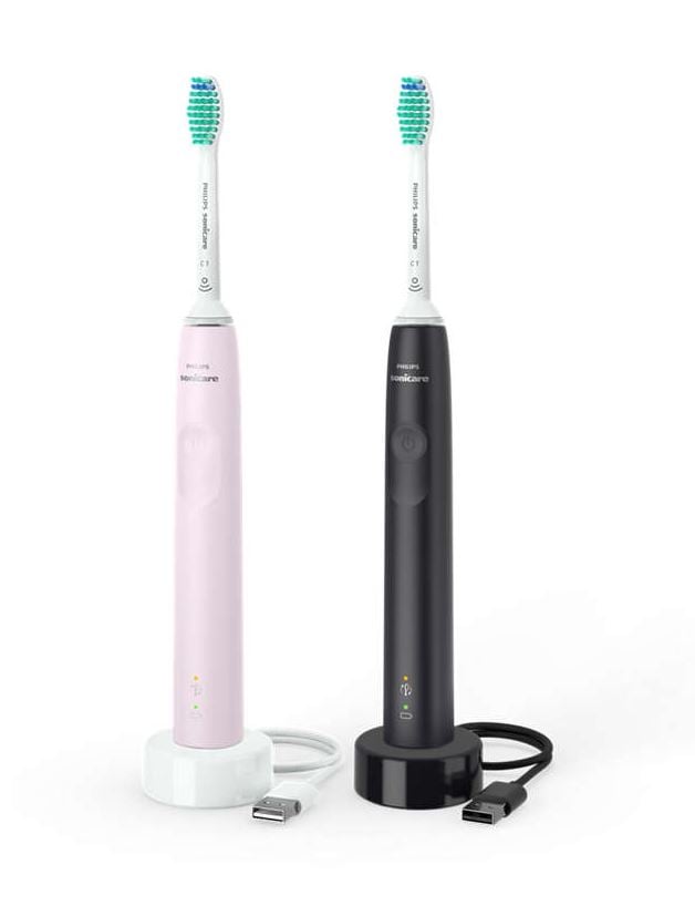 Philips Sonicare ProtectiveClean 3100 Series HX3675/15 Eltandborste Ljusrosa & Svart 2 st
