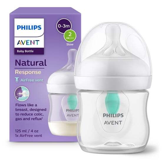 Philips Avent Natural Response Baby Bottle with Airfree vent 125ml