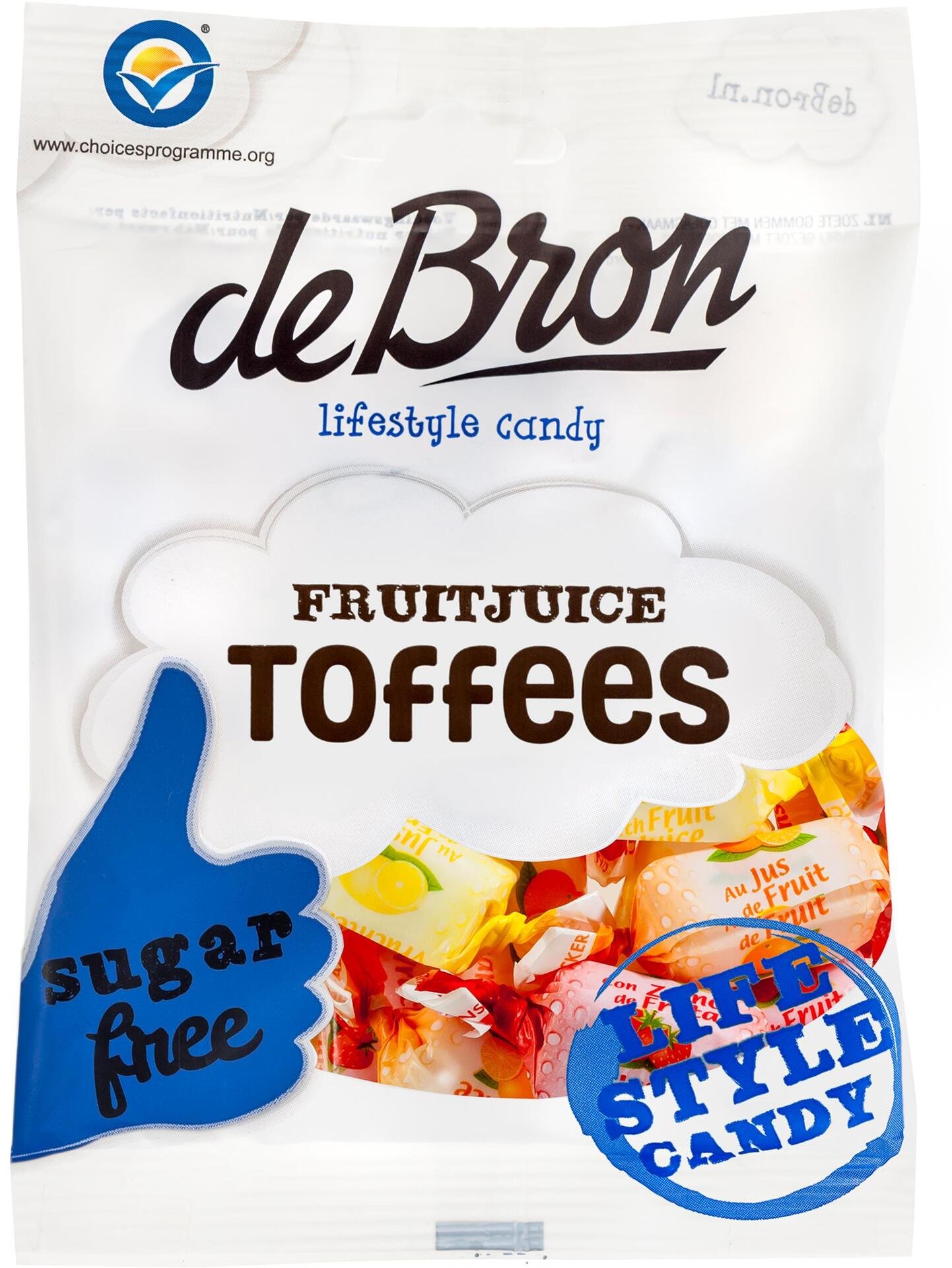 deBron Fruitjuice Toffees Sockerfri 90 g