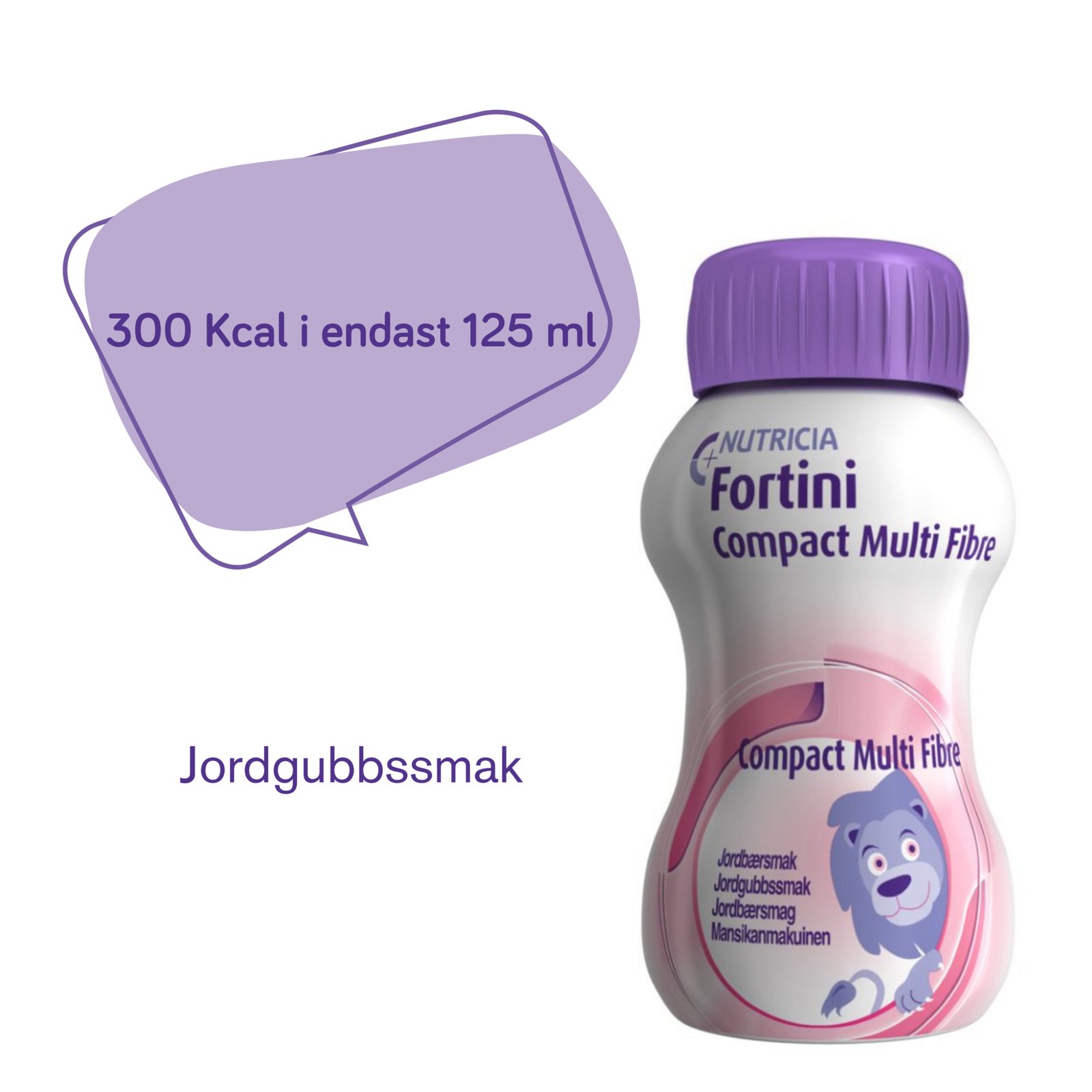 Nutricia Fortini Compact Multi Fibre Jordgubb Näringsdryck för barn 4 x 125 ml