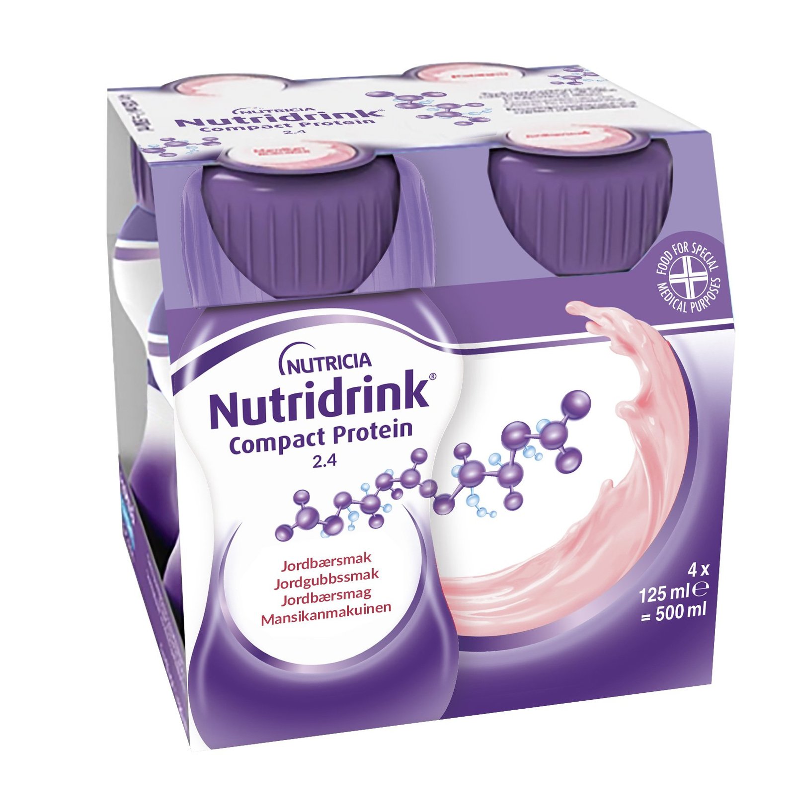Nutridrink Compact Protein Jordgubbsmak 4 x 125 ml