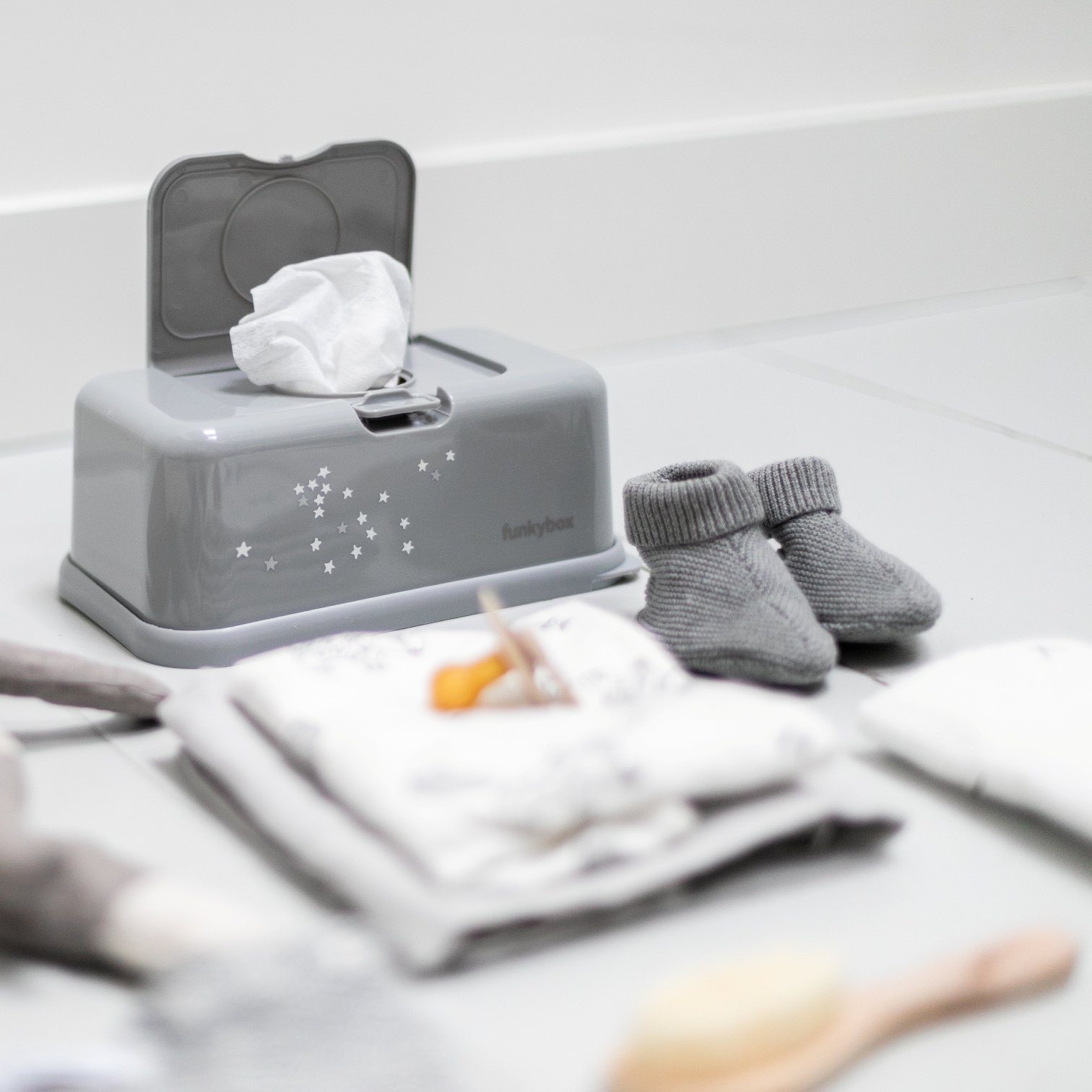 Funkybox Förvaring Våtservetter Grey Little Stars 1 st