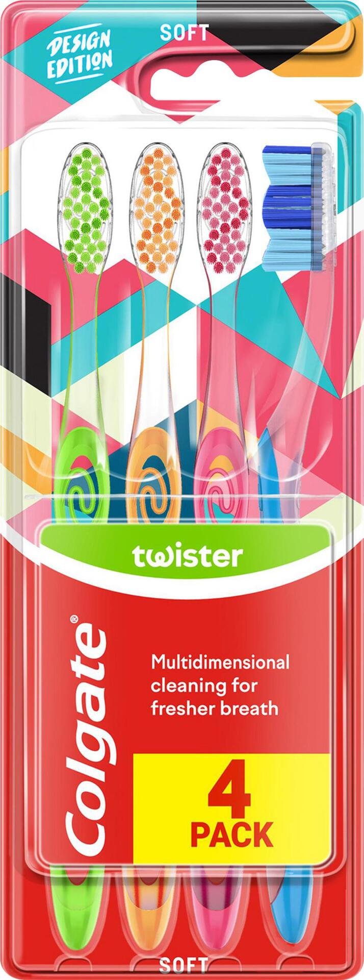 Colgate Tandborste Twister Soft 4 st