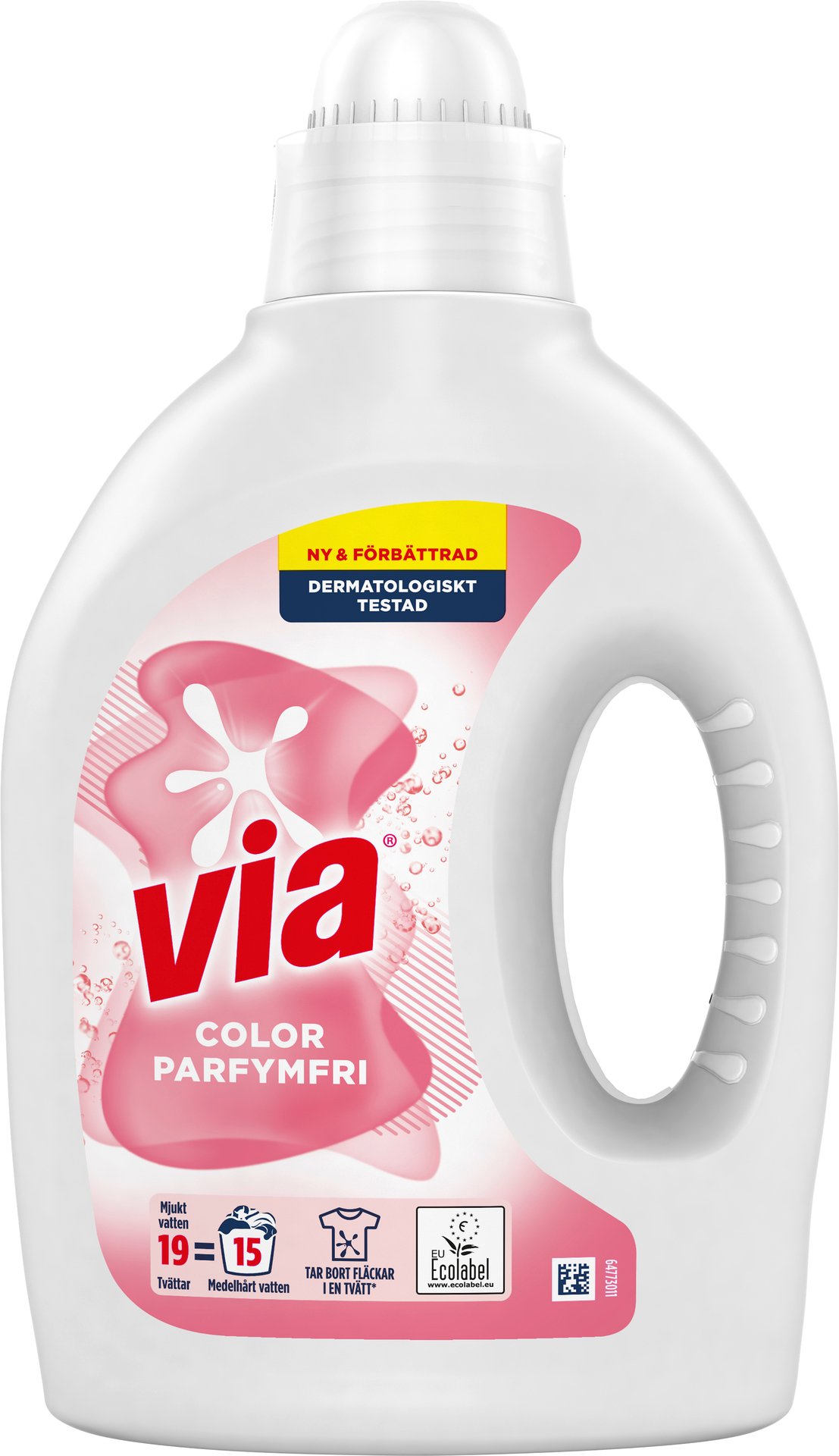 Via Flytande Tvättmedel Color Sensitive Parfymfri 760 ml
