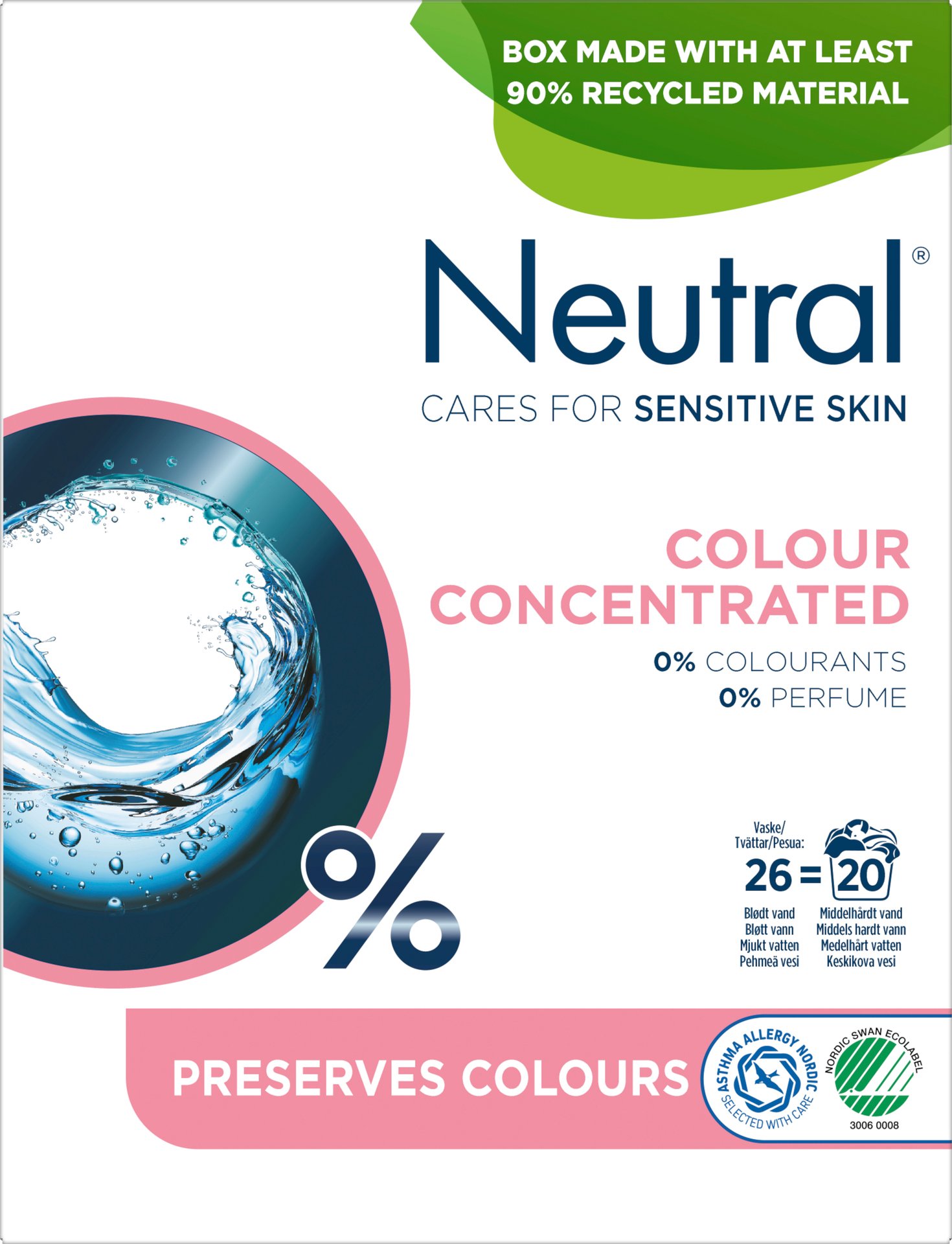 Neutral Colour Tvättmedel Parfymfri 1040 g 26 tvättar