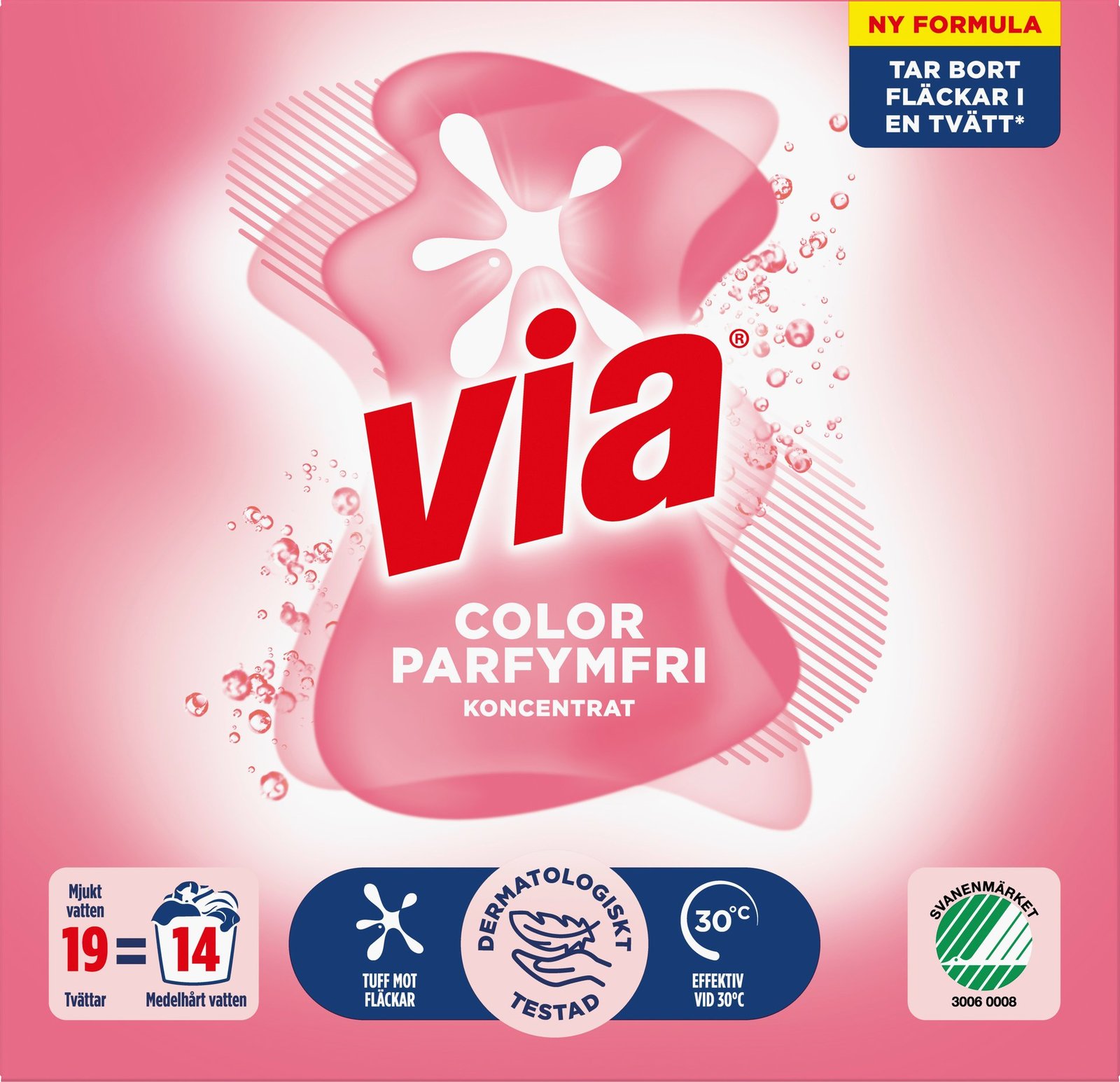 Via Color Sensitive Tvättmedel 760 g 19 tvättar