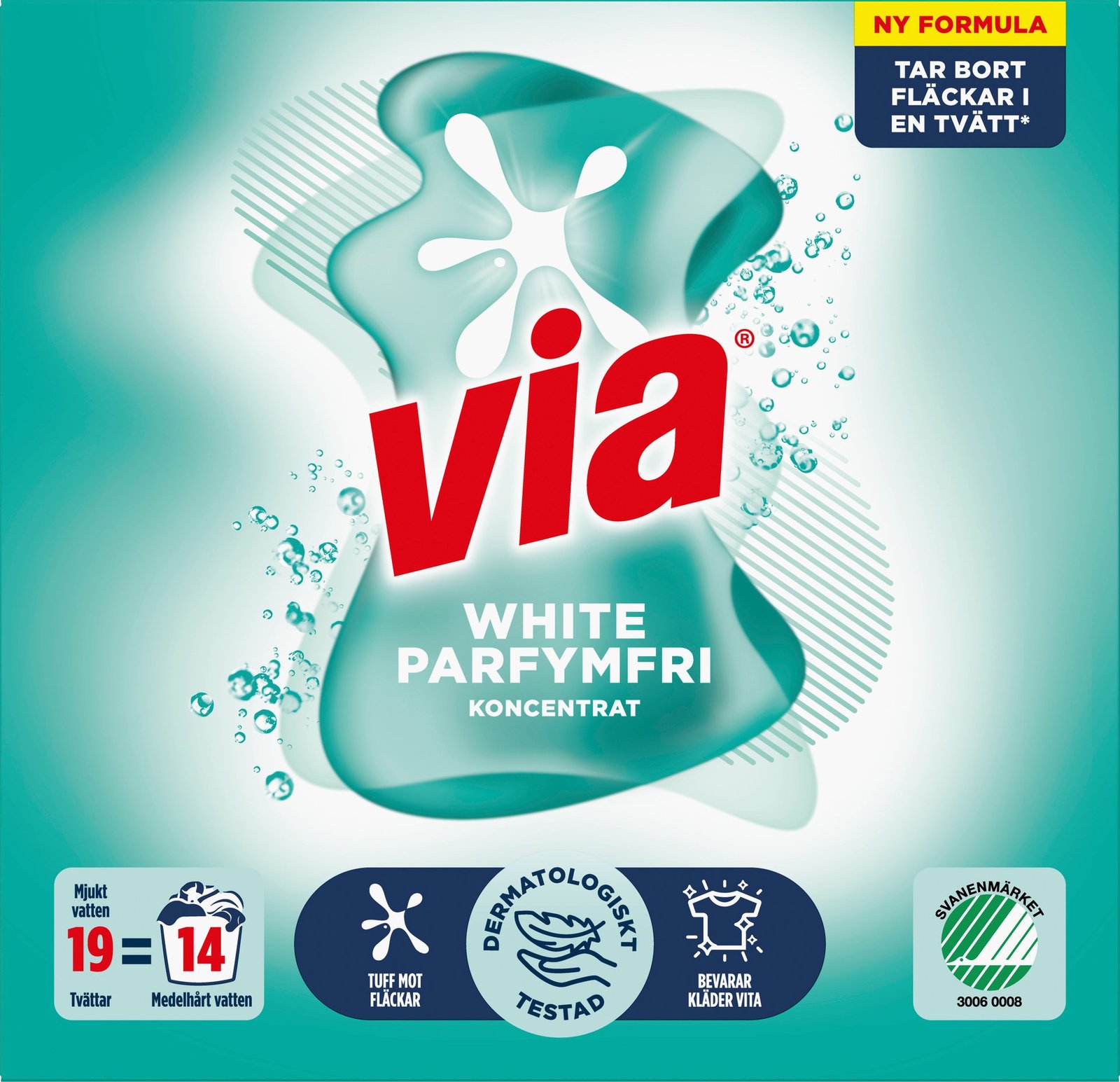 Via White Sensitive Tvättmedel 760 g 19 tvättar