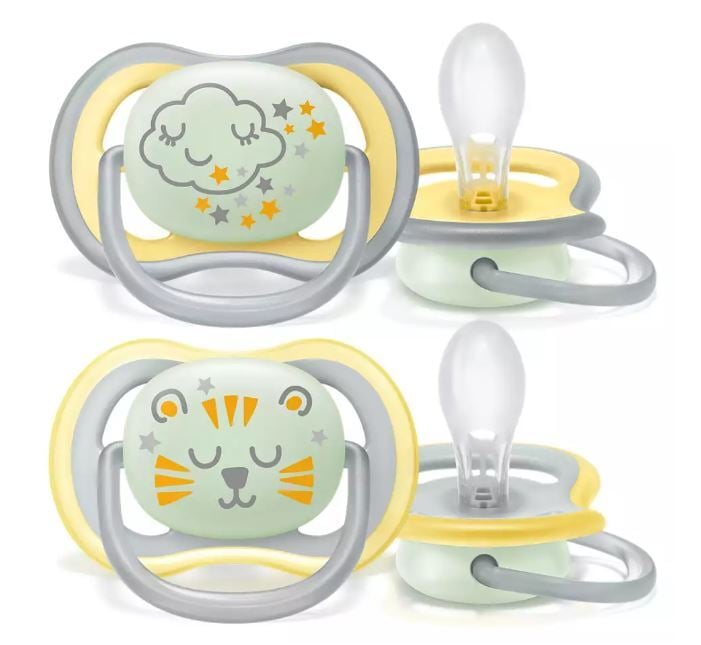 Philips Avent Ultra Air Napp Glow Gul/Grå 18+ månader 2 st