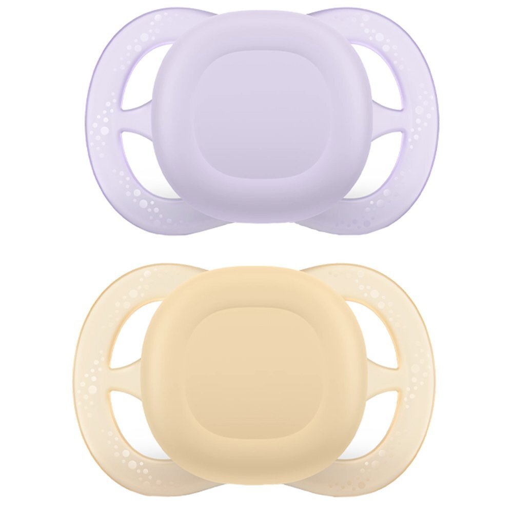 Philips Avent Soother Ultra Start Napp Lila/Gul 0+ månader 2 st