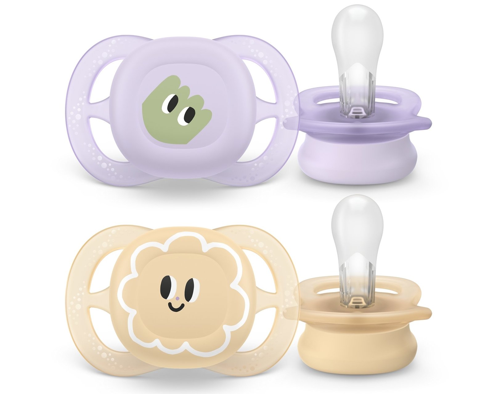 Philips Avent Ultra Start Napp 0 till 2 månader Lila Beige Motiv
