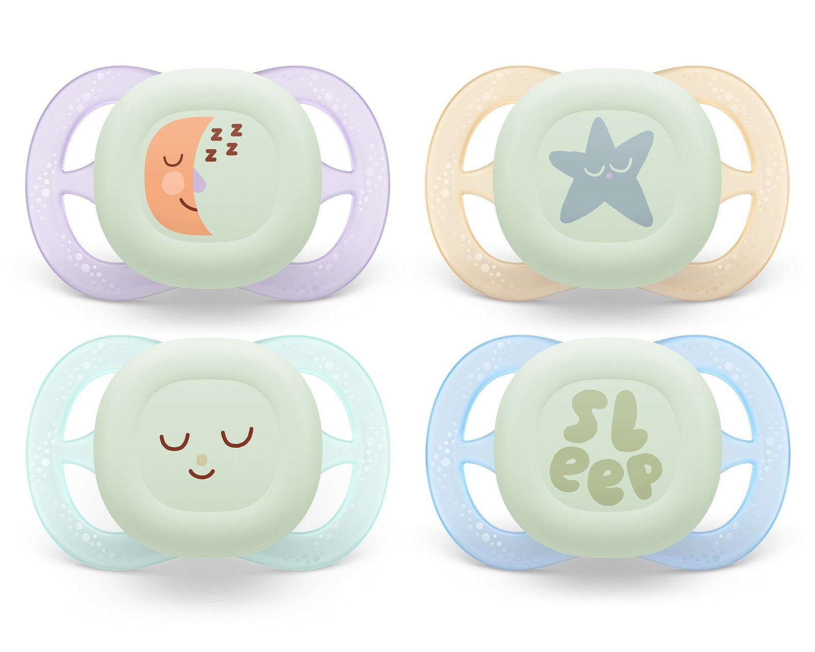 Philips Avent Ultra Start Nighttime Napp 0 till 2 månader Mix 2 st