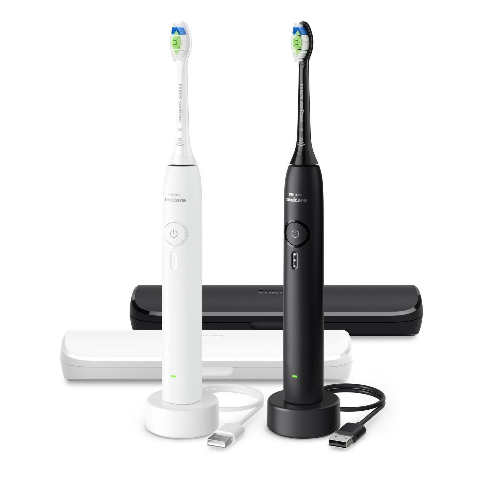 Philips Sonicare 3100 Series eltandborste 2-pack, Svart & Vit