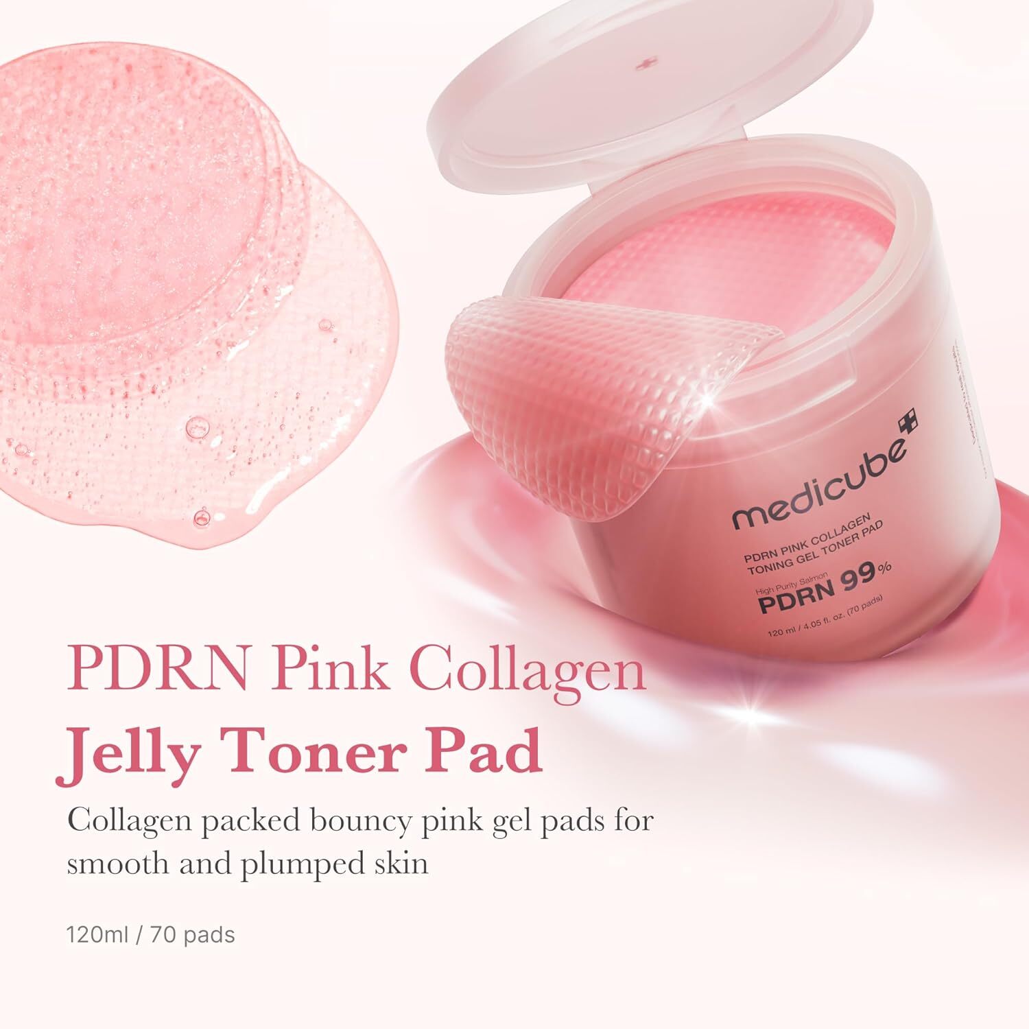 Medicube PDRN Pink Collagen Toning Gel Toner Pad 70 st