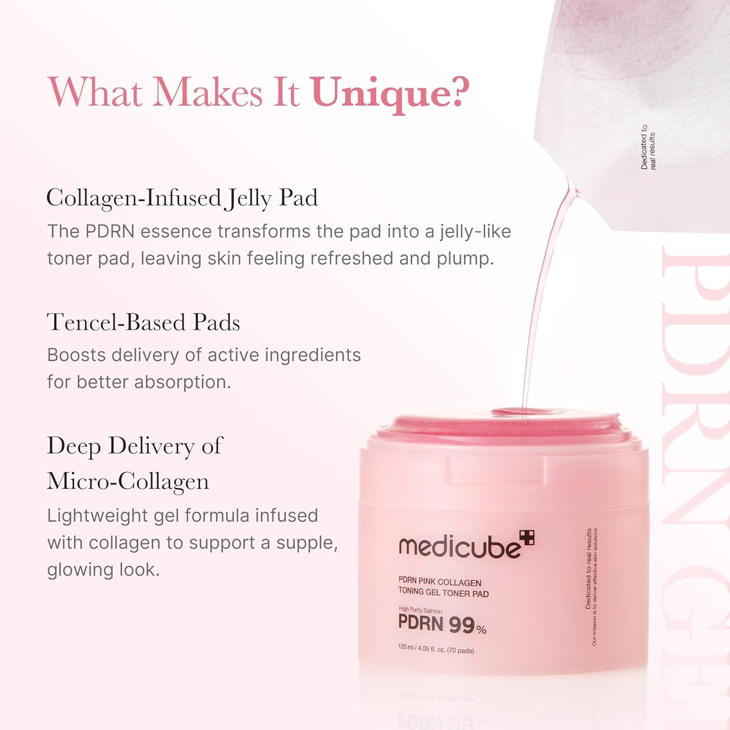 Medicube PDRN Pink Collagen Toning Gel Toner Pad 70 st