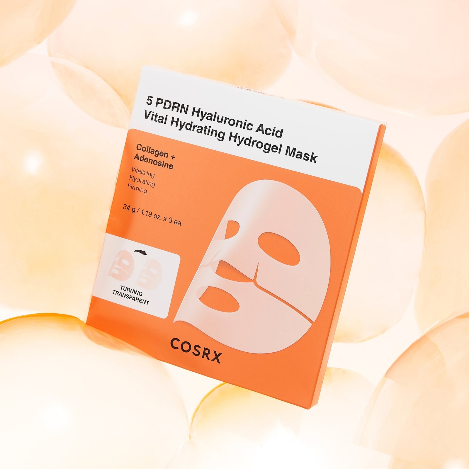 COSRX 5 PDRN Hyaluronic Acid Vital Hydrating Hydrogel Mask 3-pack