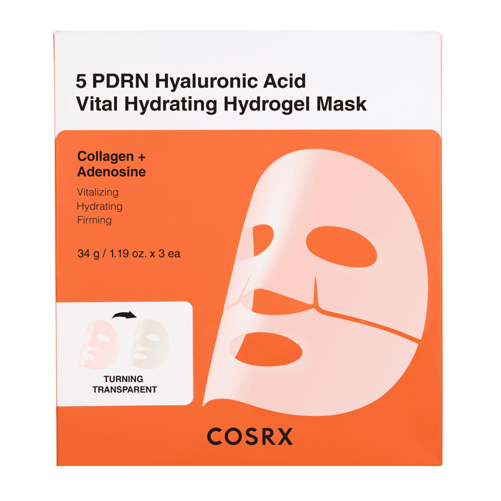 COSRX 5 PDRN Hyaluronic Acid Vital Hydrating Hydrogel Mask 3-pack