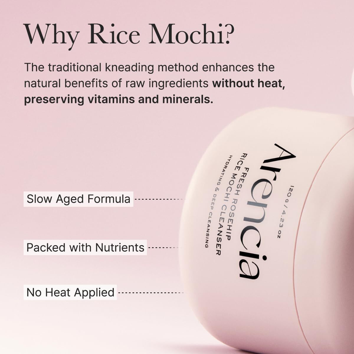 Arencia Fresh Rosehip Rice Mochi Cleanser 120 g