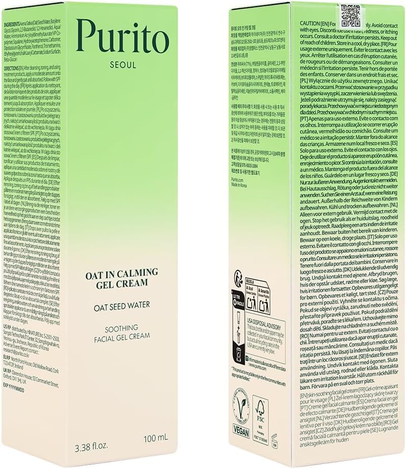 PURITO Oat-in Calming Gel Cream 100 ml