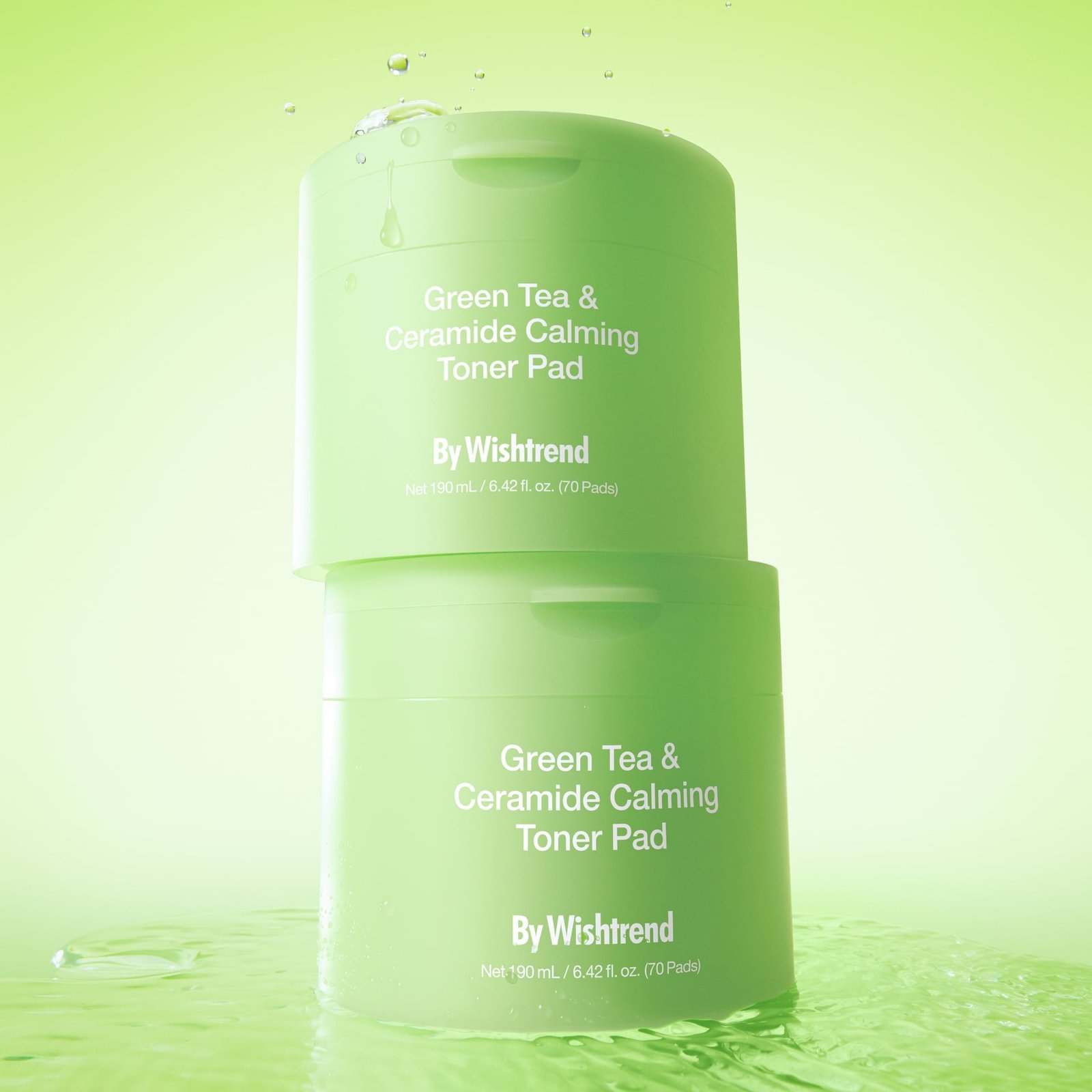 By Wishtrend Green Tea & Ceramide Calming Toner Pad 190ml 70 Pads
