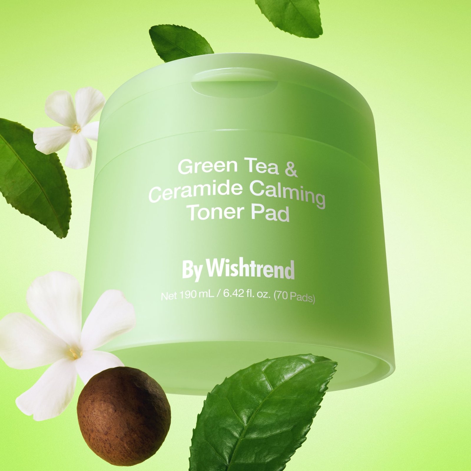 By Wishtrend Green Tea & Ceramide Calming Toner Pad 190ml 70 Pads