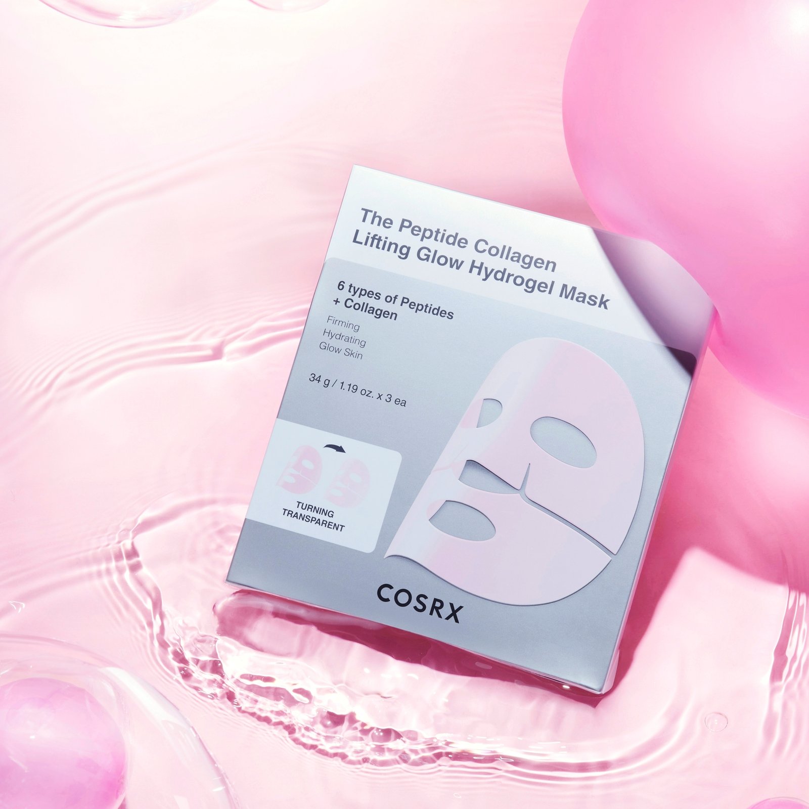COSRX The Peptide Collagen Lifting Glow Hydrogel Mask 3 st