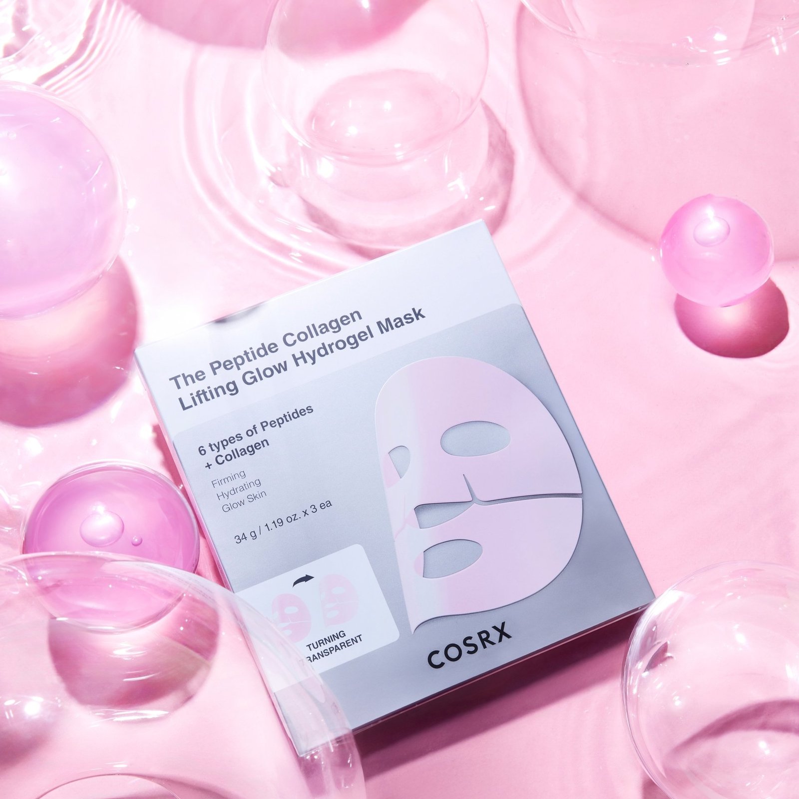 COSRX The Peptide Collagen Lifting Glow Hydrogel Mask 3 st