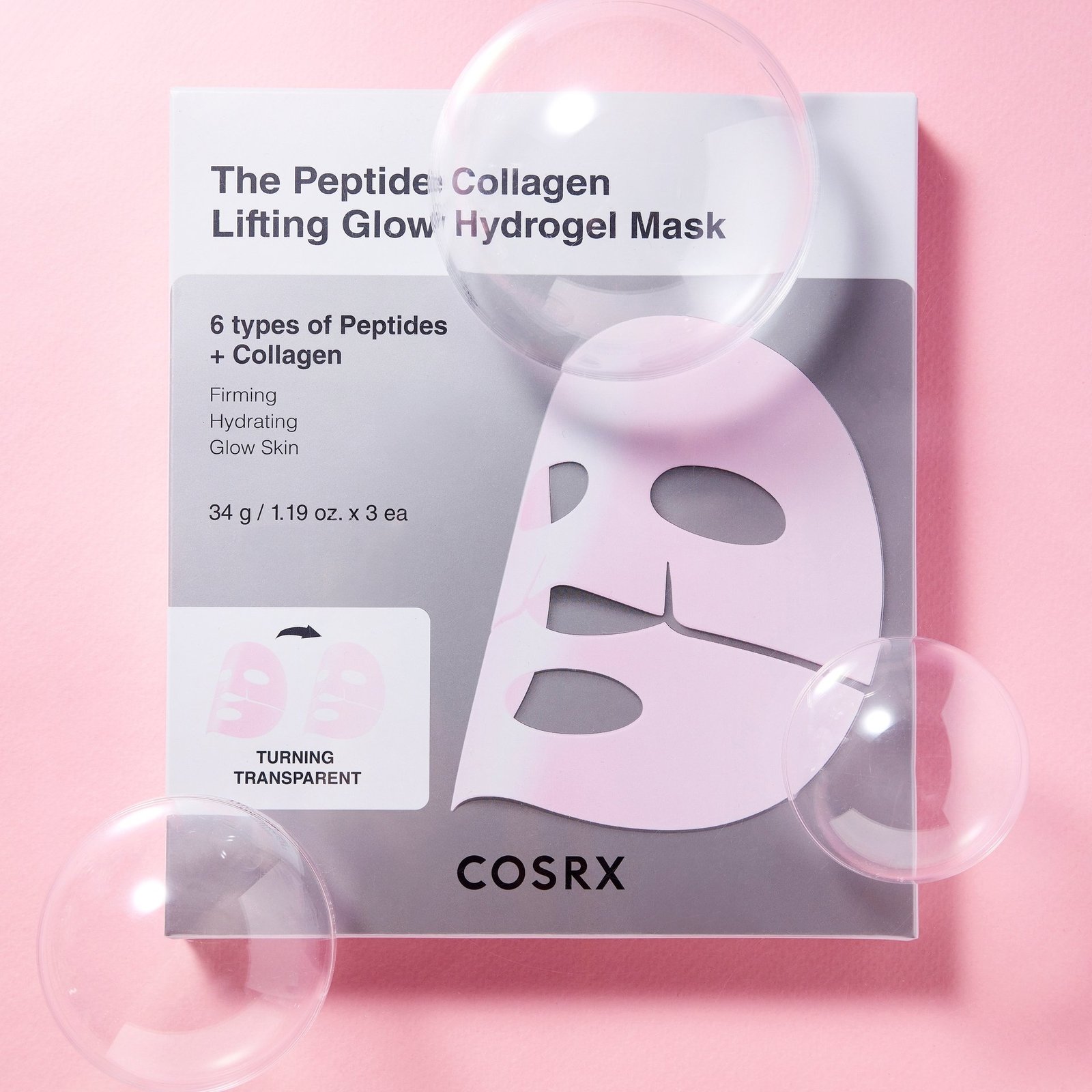 COSRX The Peptide Collagen Lifting Glow Hydrogel Mask 3 st