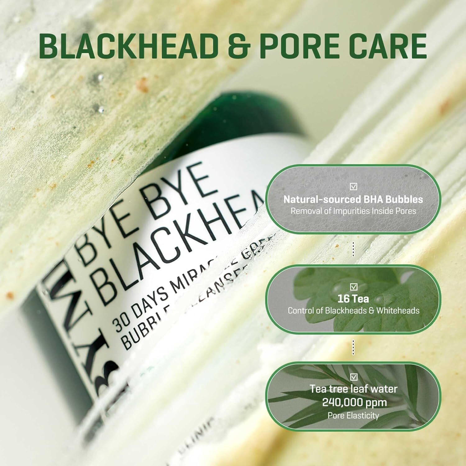 Some By Mi Bye Bye Blackhead 30 Days Miracle Green Tea Tox Bubble Cleanser 120 ml