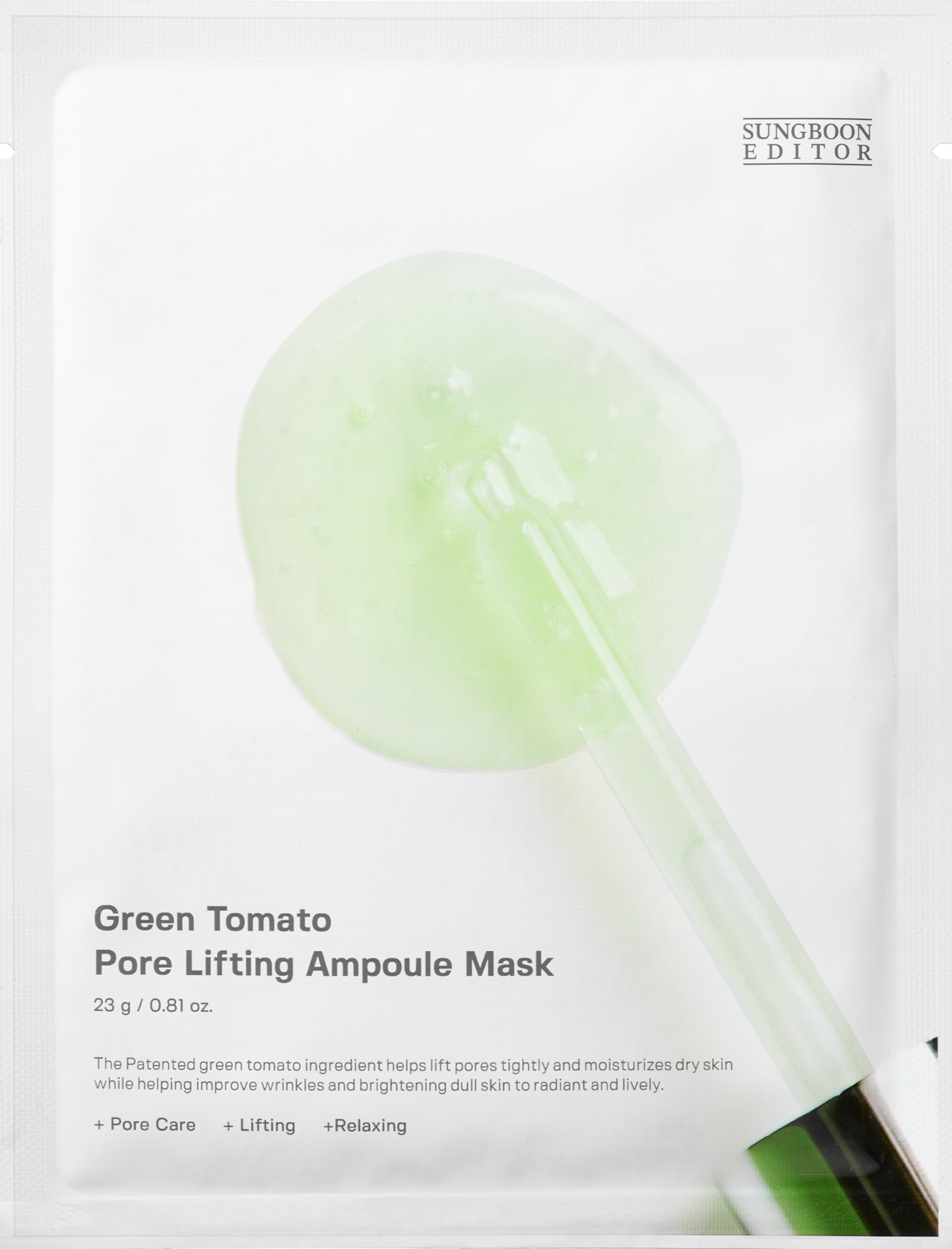 Sungboon Editor Green Tomato Pore Lifting Ampoule Mask 23 g