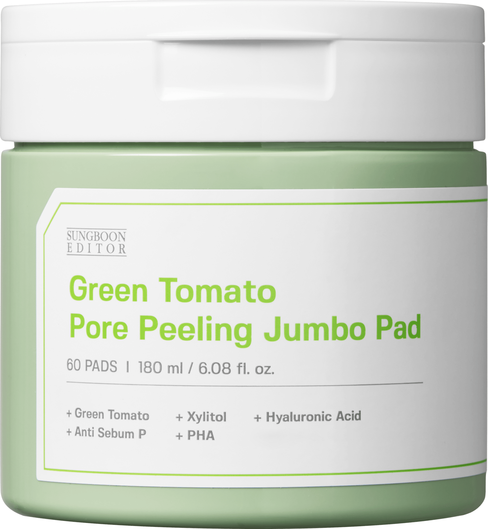 Sungboon Editor Green Tomato Pore Peeling Jumbo Pad 180 ml 60 st