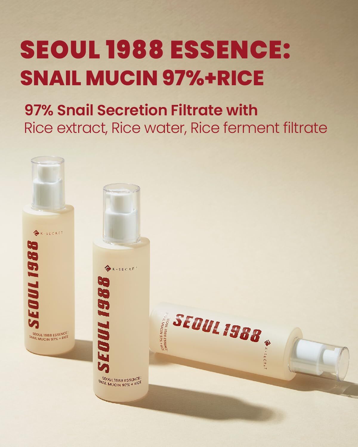 K-Secret SEOUL 1988 Essence : Snail Mucin 97% + Rice 100 ml