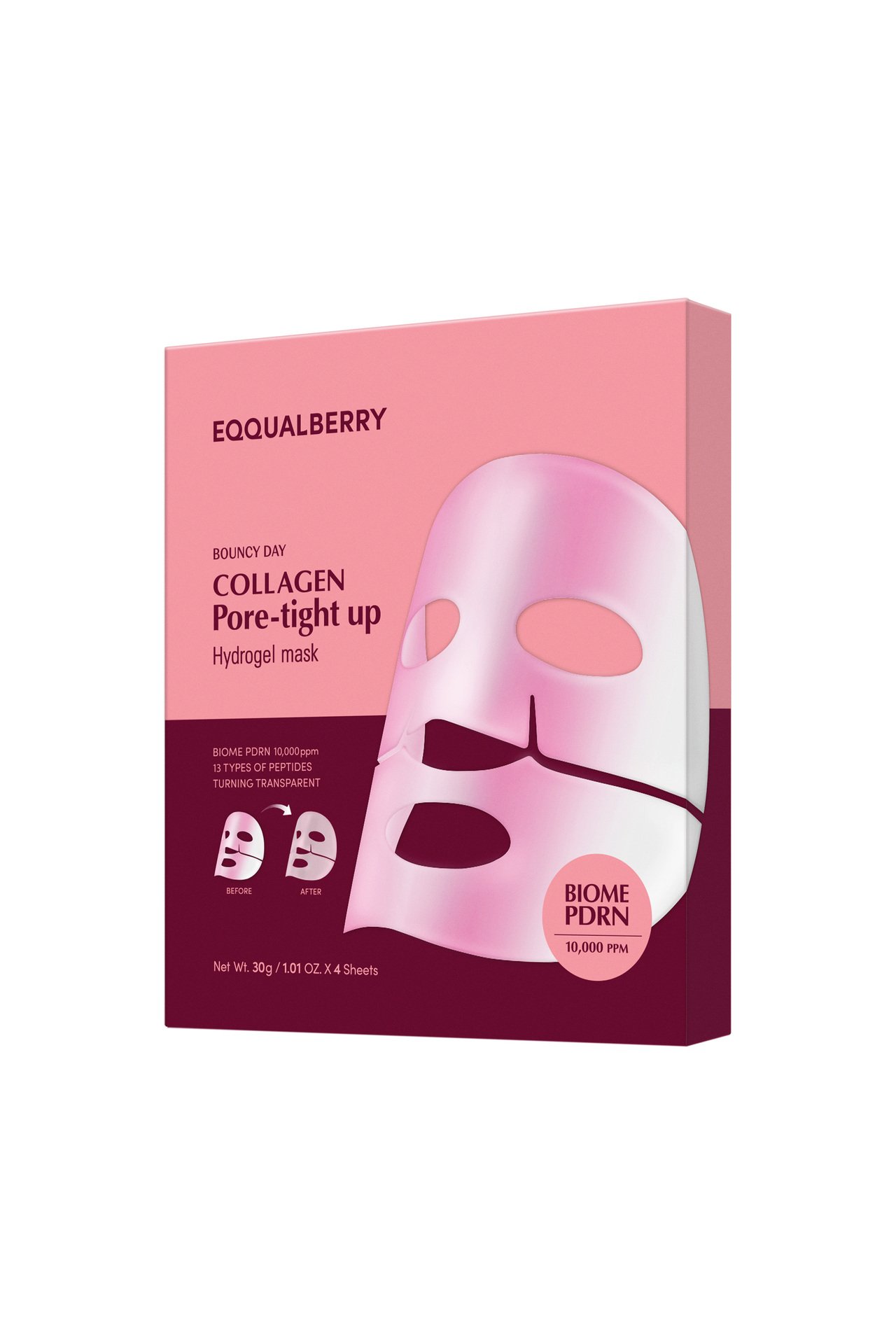 EQQUALBERRY Collagen Pore-Tight Up Hydrogel Mask 4 st