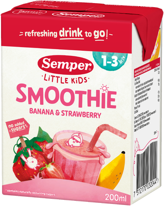Semper Little kids Smoothie Banan & Jordgubb 200 ml