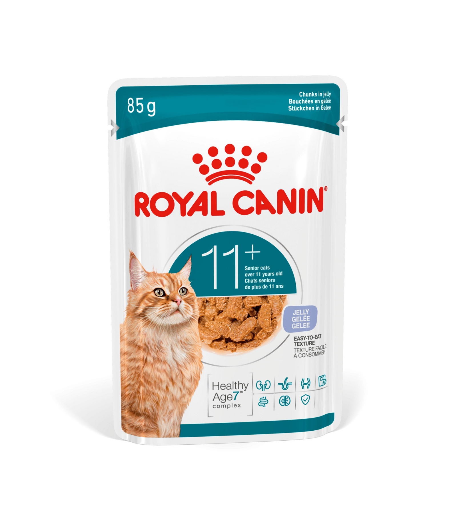 Royal Canin Ageing 11+ bitar i gelé våtfoder för katt 1,02 kg