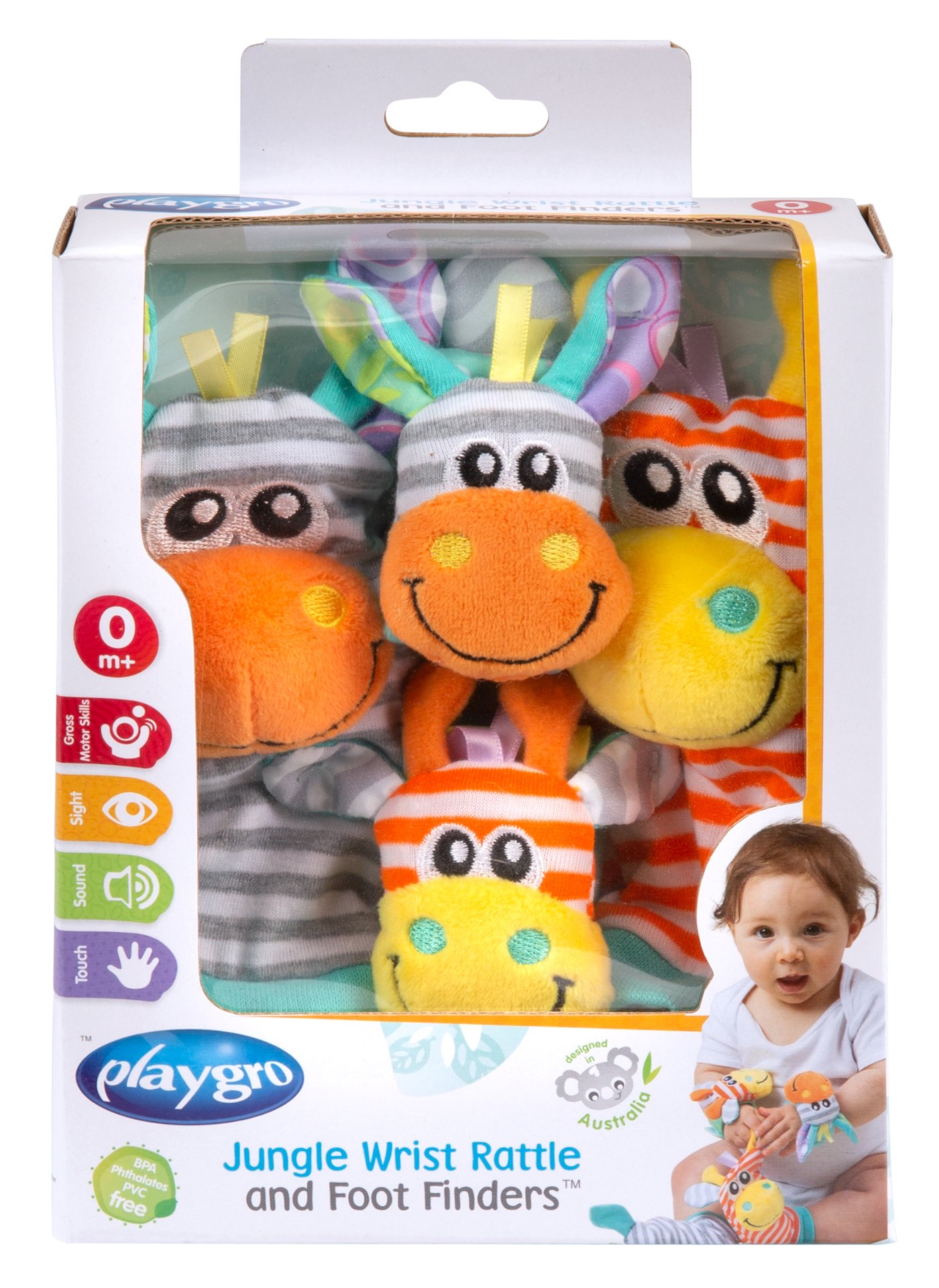 Playgro Jungle Wrist Rattle and Foot Finder 0m+