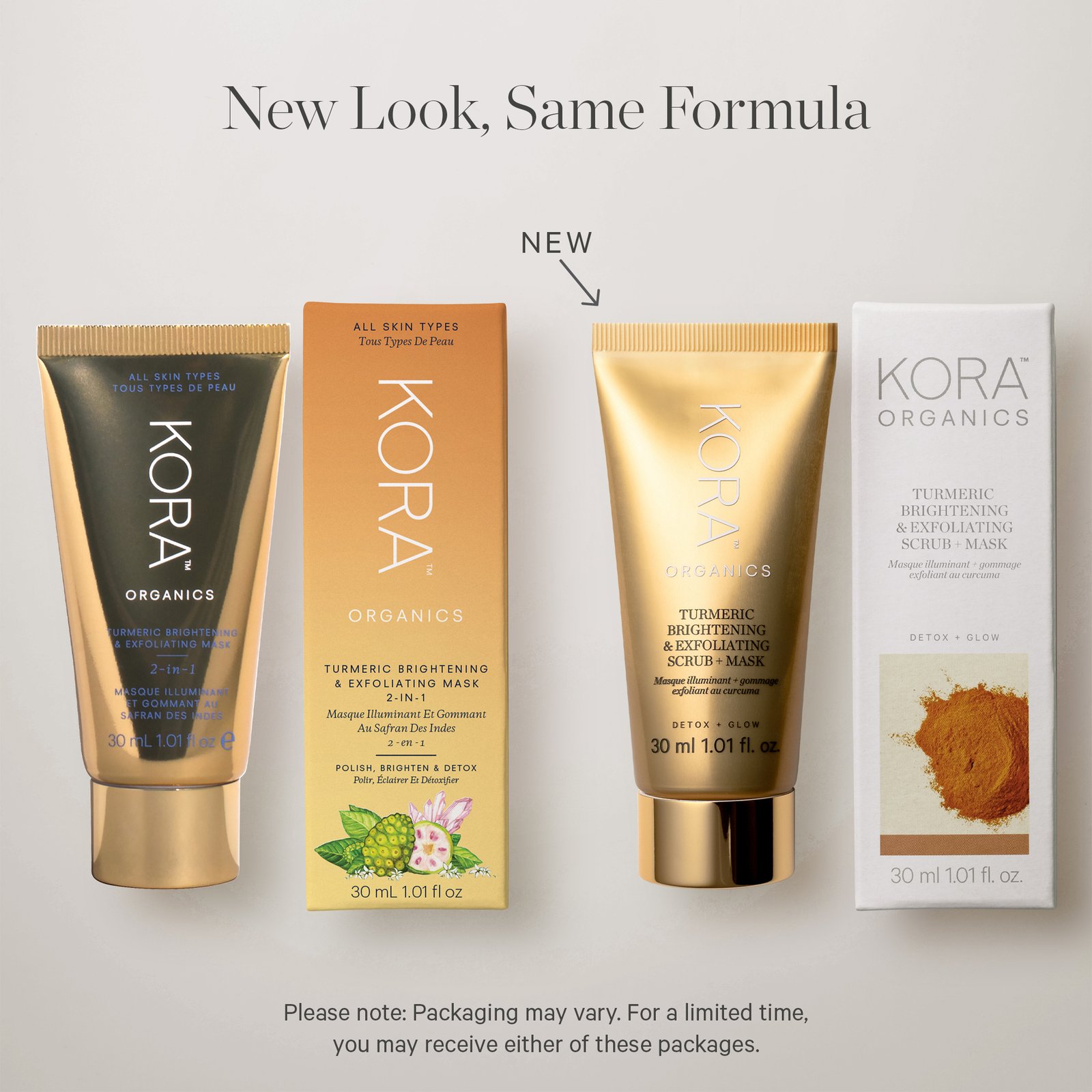 KORA ORGANICS Turmeric Brightening & Exfoliating  2-in-1 Mask 30 ml