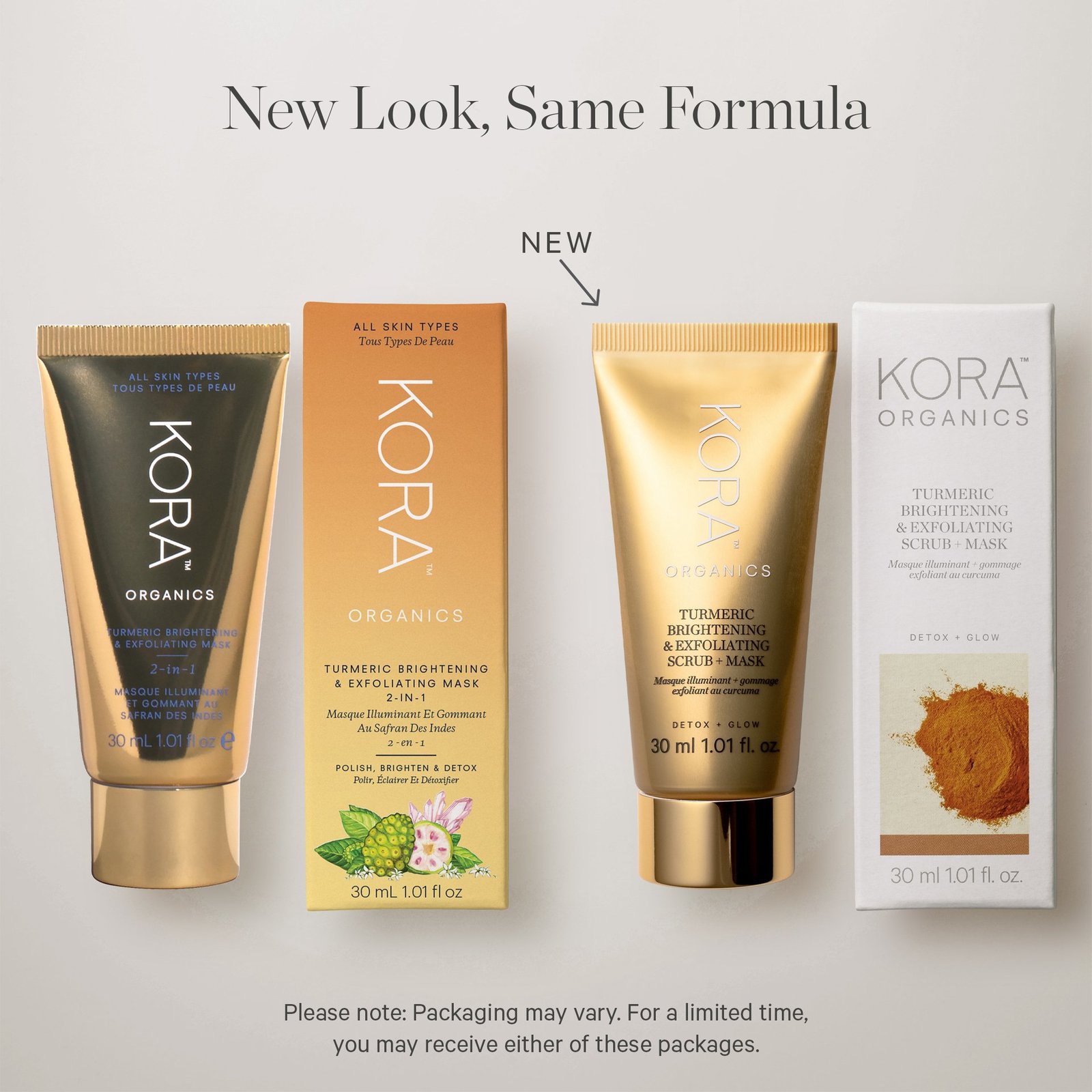 KORA ORGANICS Turmeric Brightening & Exfoliating  2-in-1 Mask 30 ml