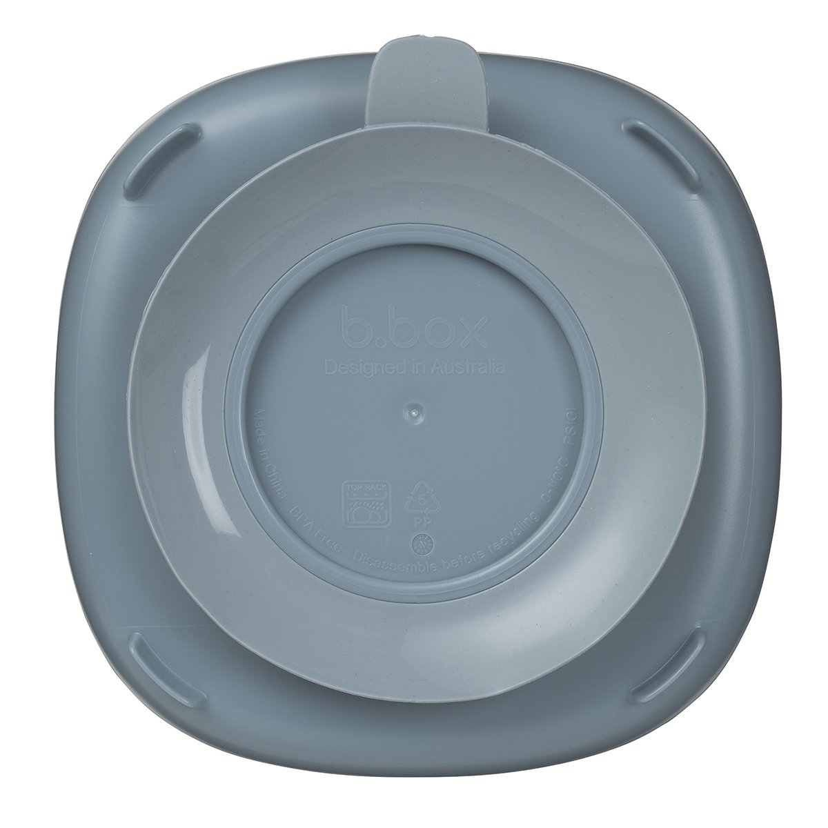 B.box 2 i 1 Tallrik med Sugfot Blå 380 ml