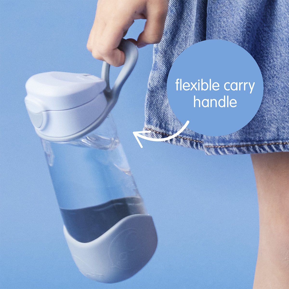 B.box Vattenflaska Med Pip Blå 450 ml