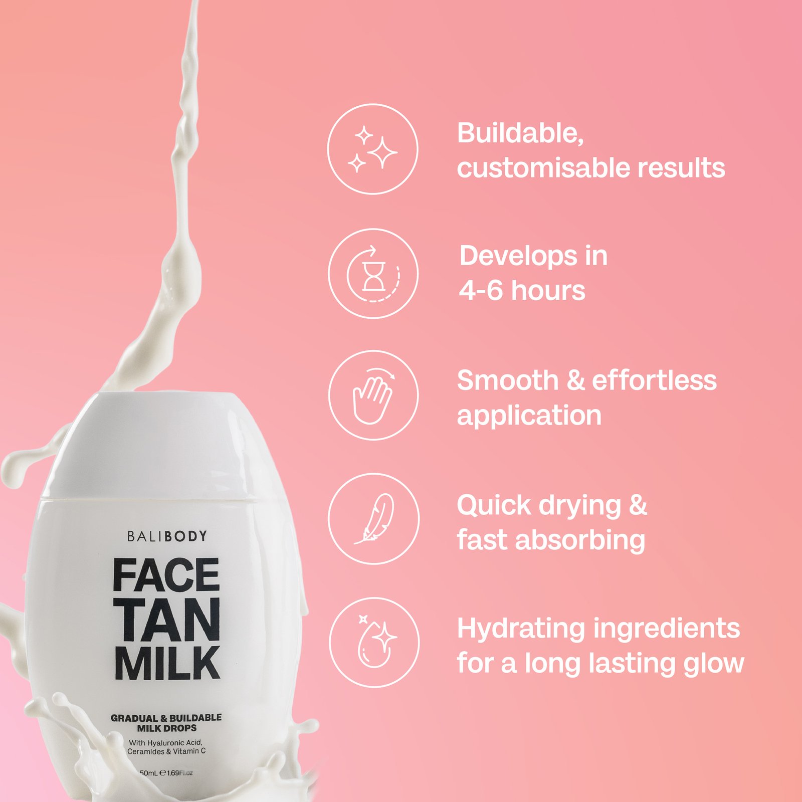 Bali Body Face Tan Milk Drops 50 ml